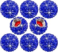 Vista 27 de 4 piezas de tapas de vástago de válvula de neumático con cristal brillante de diamante, tapas de válvula de neumático de rueda de coche con brillo