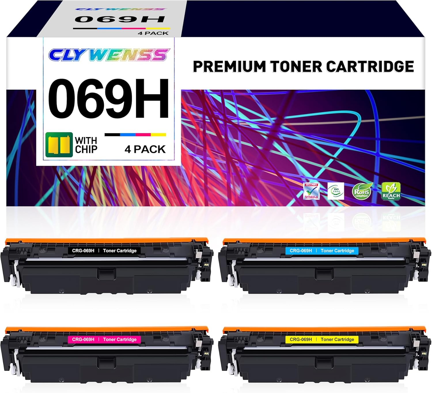 069H Toner Cartridge Set Replacement for Canon 069H 069 H High Yield Toner for ImageCLASS MF753Cdw MF751Cdw LBP674Cdw Printer (B/C/M/Y, 4-Pack)