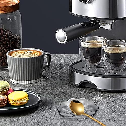 Miniatura 6 de Juego de 2 cucharas de cristal, soporte para cuchara en forma de flor pequeña para estufa, encimera, decoración de estación de café, accesorios de