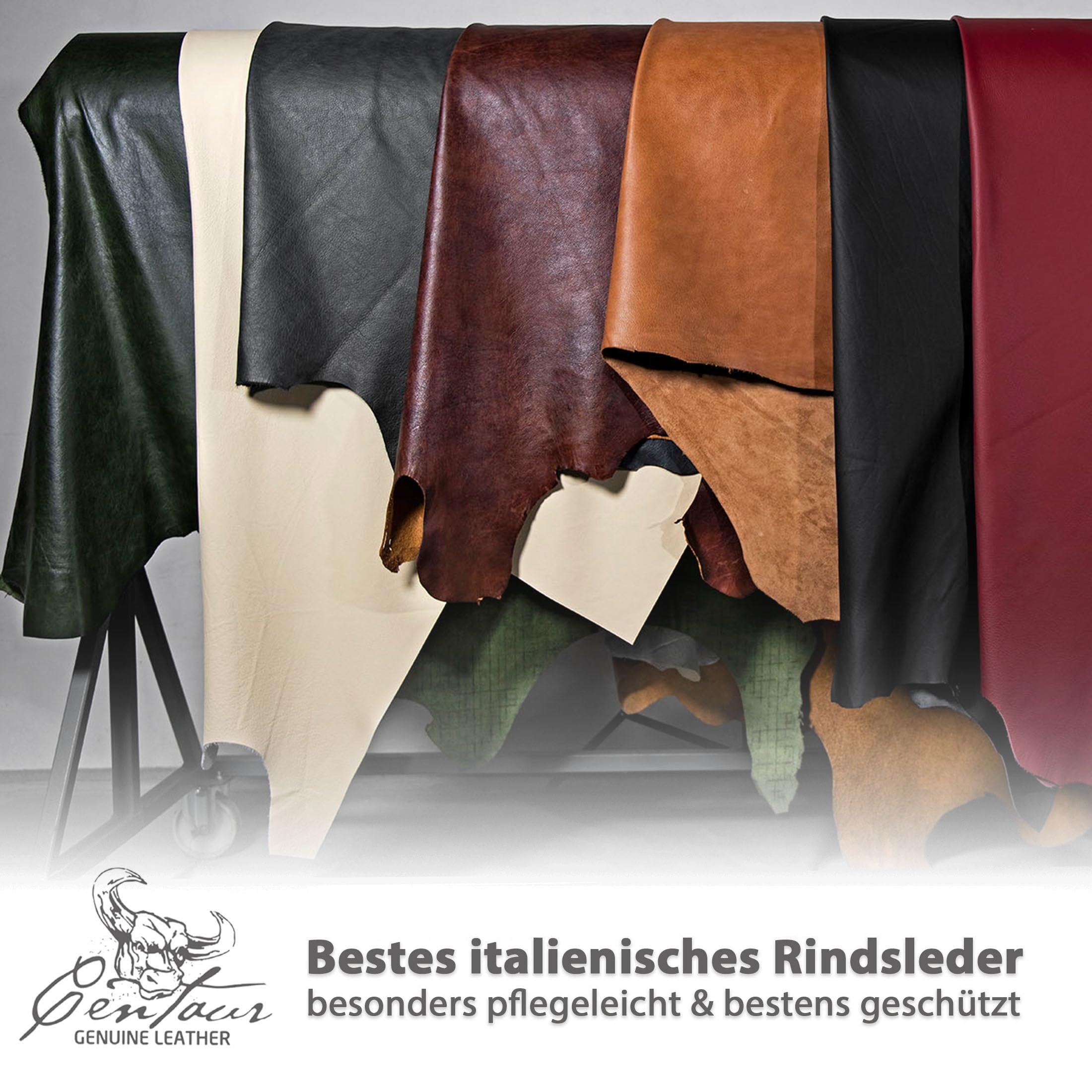 Centaur - Hochwertige Leder Schreibtischunterlage mit 90° Kantenschutz - Schwarz 55x80 cm - ideal für Büro und Zuhause - Pflegeleichte Schreibunterlage -