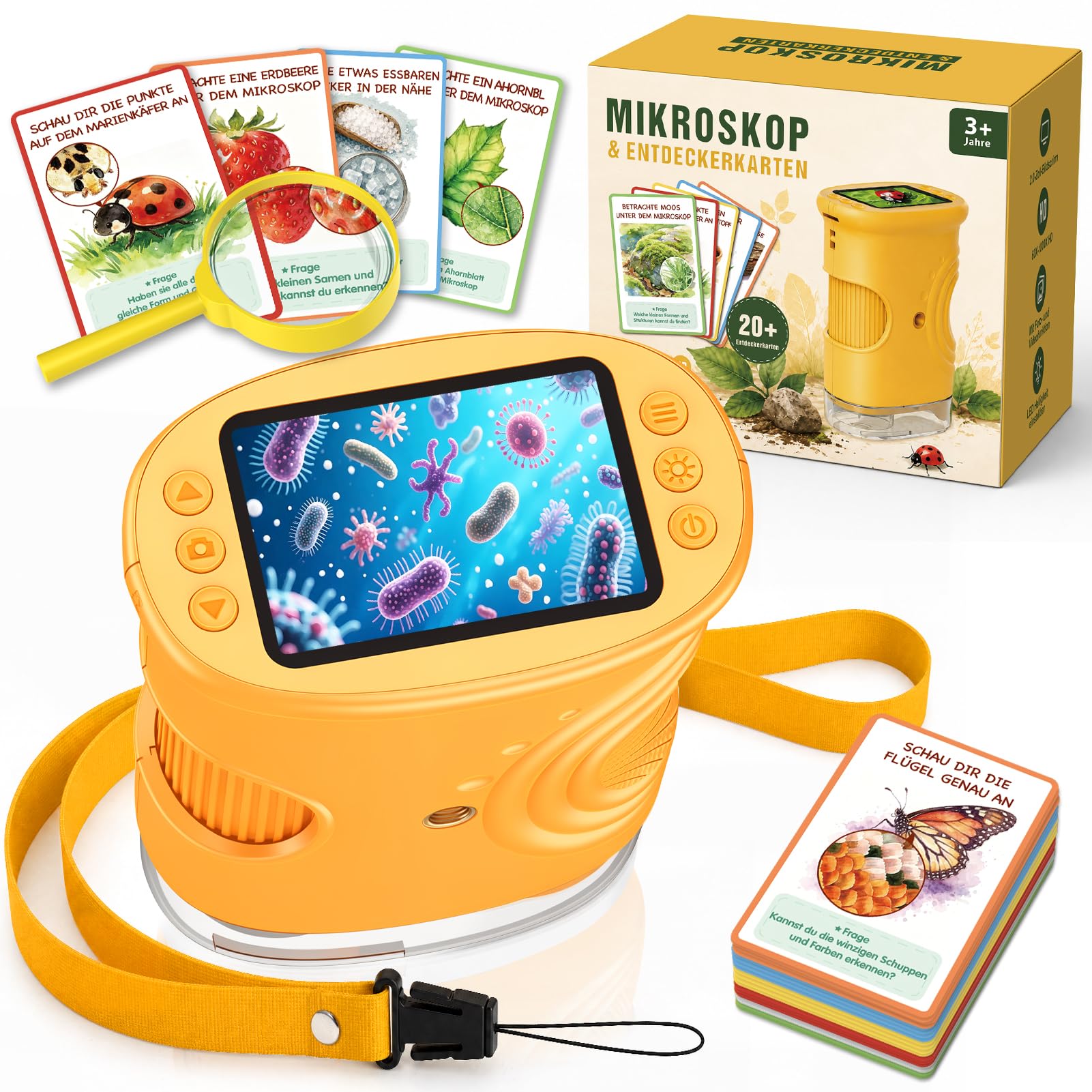 Digitales Mikroskop für Kinder, Geschenk Spielzeug ab 5-12 Jahre Jungen