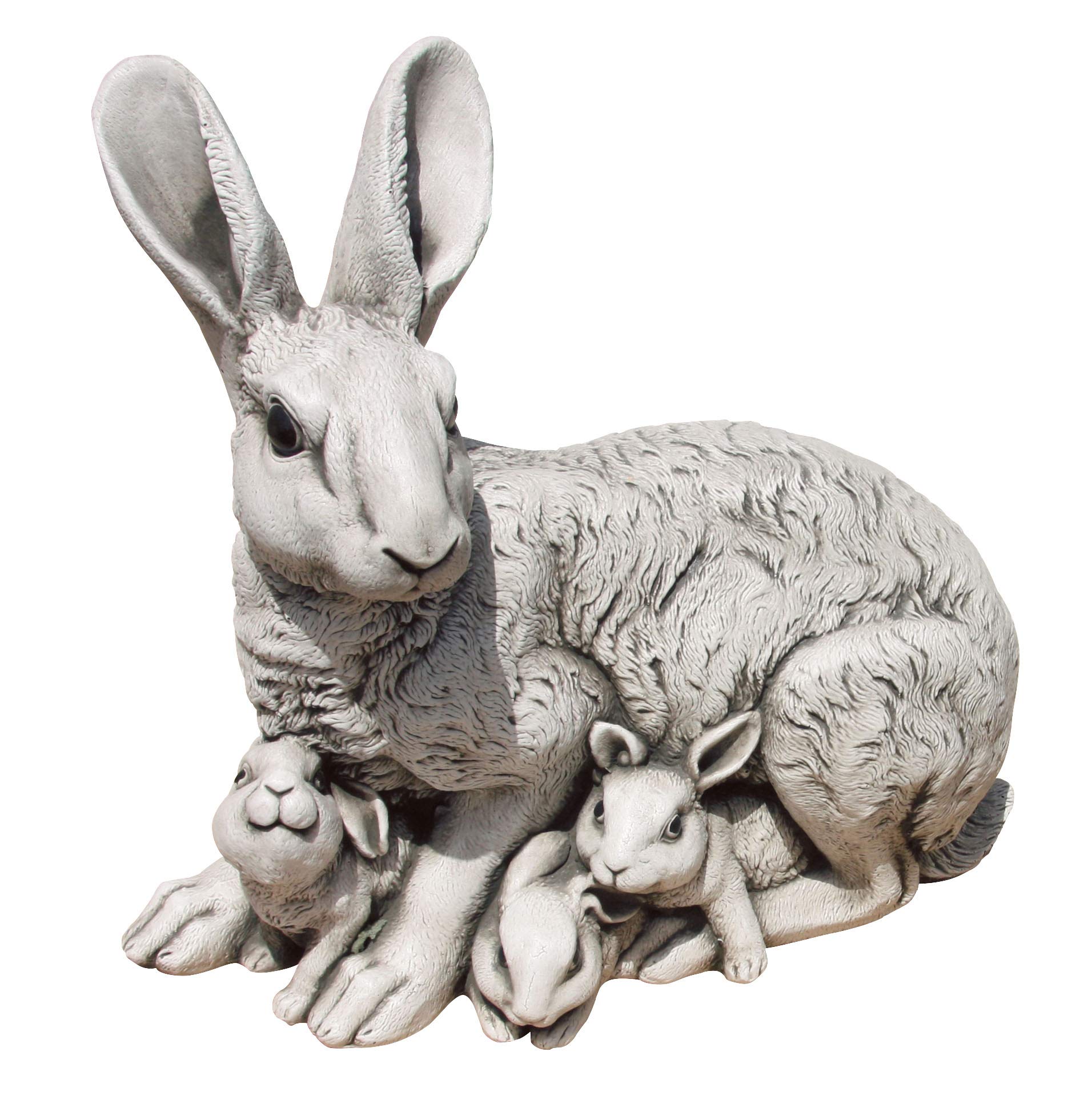 AnaParra Figura Decorativa Liebre en Hormigón Piedra de jardín 36X34cm. Natural Musgo