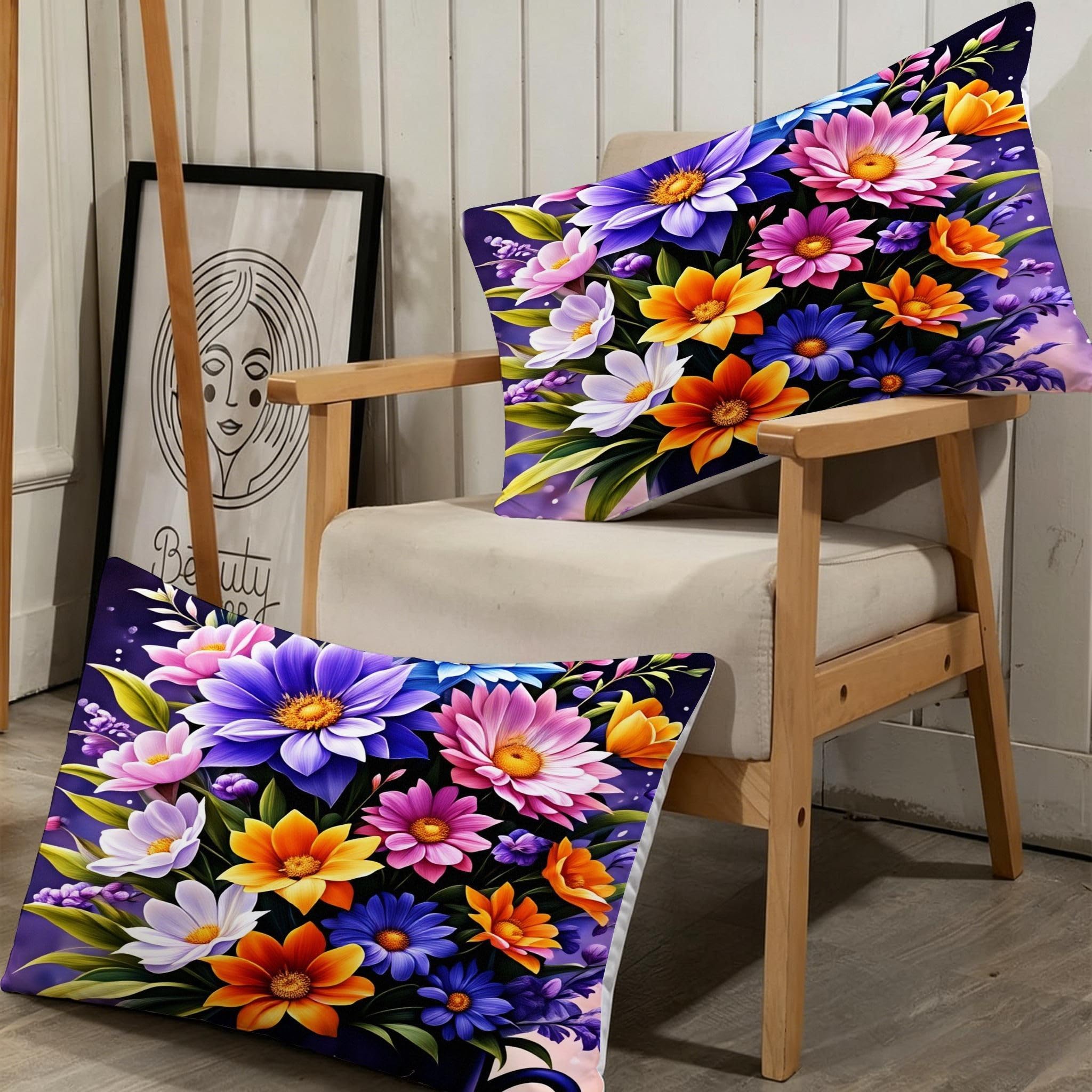 Copripiumino Matrimoniale Fiore Viola 260x240, ZW672 | Traspiranti Durevoli Microfibra, per Tutta la Famiglia, Matrimoniale, per Tutte le Stagioni, con 2 Federe 50x80 cm
