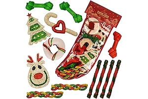 MON2SUN Holiday Christmas Dog Rawhide Treats Stocking