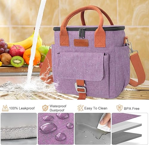 Miniatura 5 de Bolsa de almuerzo Joymee para mujeres, lonchera grande aislada para mujeres, bolsa de almuerzo impermeable para el trabajo, bolsa de almuerzo