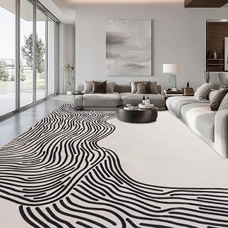 Abstraktem Linien Teppich Wohnzimmer Creme, 160x230 cm Beige