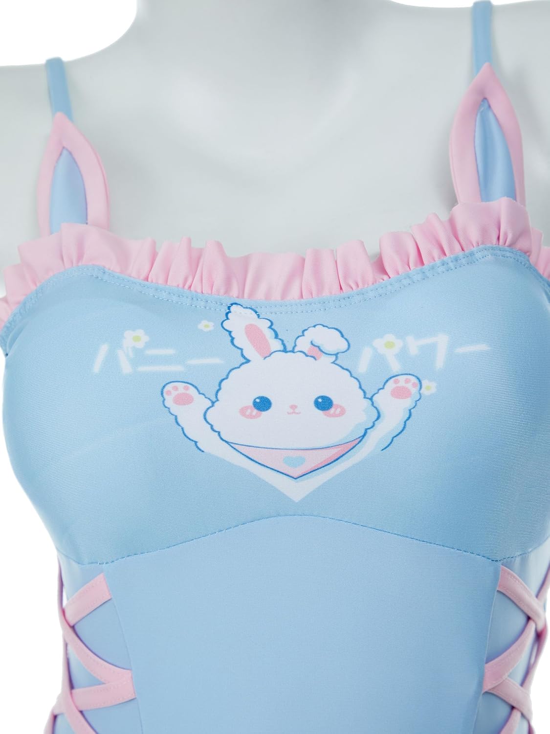 haikyuu Women Bunny One Piece Swimsuit Kawaii Cute Bathing Suit Ruffle Tummy Control Halter