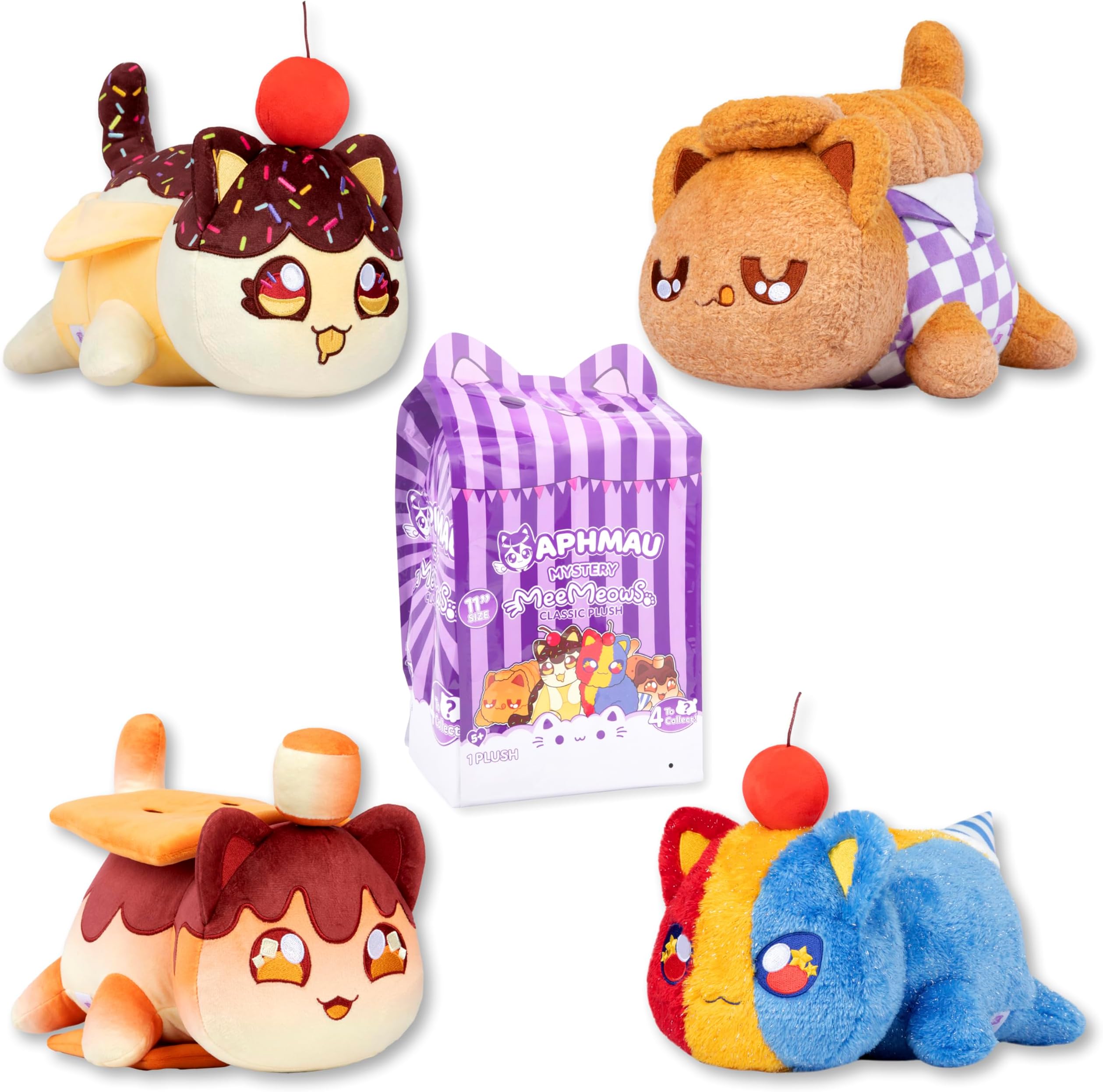 Aphmau MeeMeows 11” Classic Mystery Plush, Carnival Treats; YouTube Gaming Channel, Plush Mystery Box, Blind Box, 1 of 4 Possible Carnival Treats MeeMeows, Official Merch