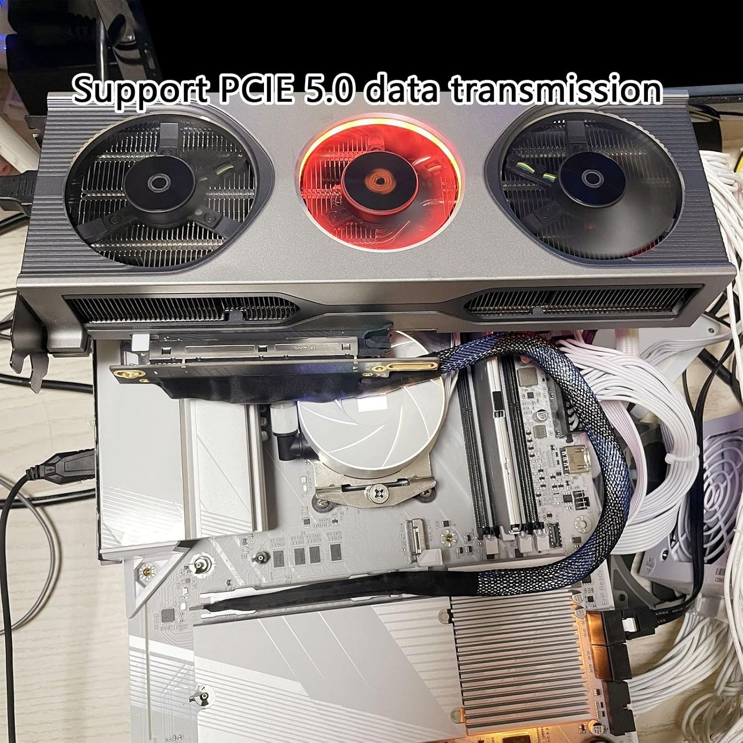 PCIE 5.0 X16 延長ケーブル 双方向帯域幅 多層高周波調整取り付け穴搭載