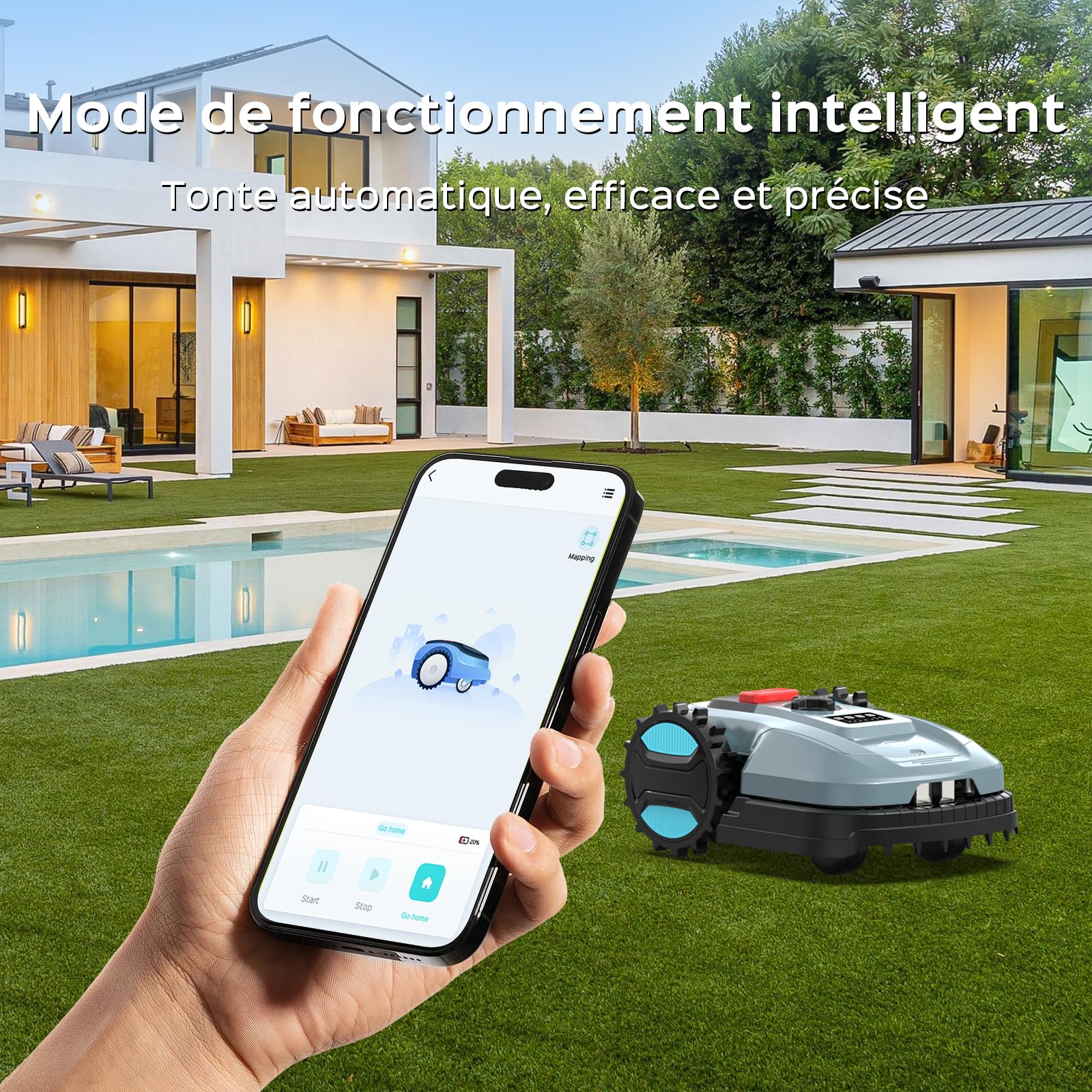 YARDCARE E400 Robot Tondeuse Contrôle Via App — vue 2
