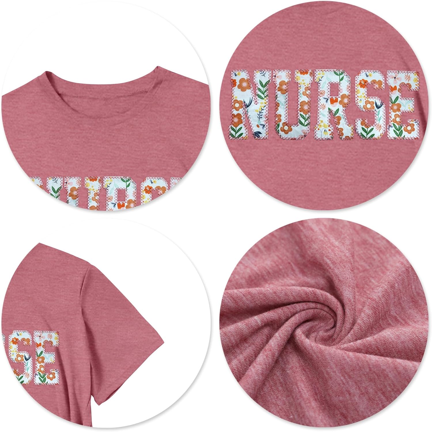 Nurse Shirts for Women: Embroidered Nurse T-Shirt Gift for Nurse Short Sleeve Tee Tops - Image 5