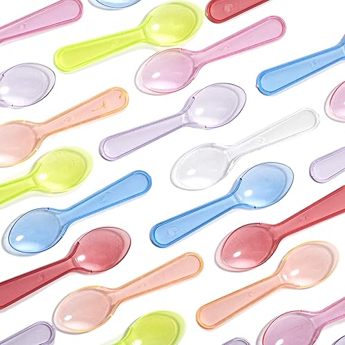 Cucharas de degustación de plástico de 100 unidades extra resistentes, sin BPA. Mini catadores desechables para muestras pequeñas o porciones