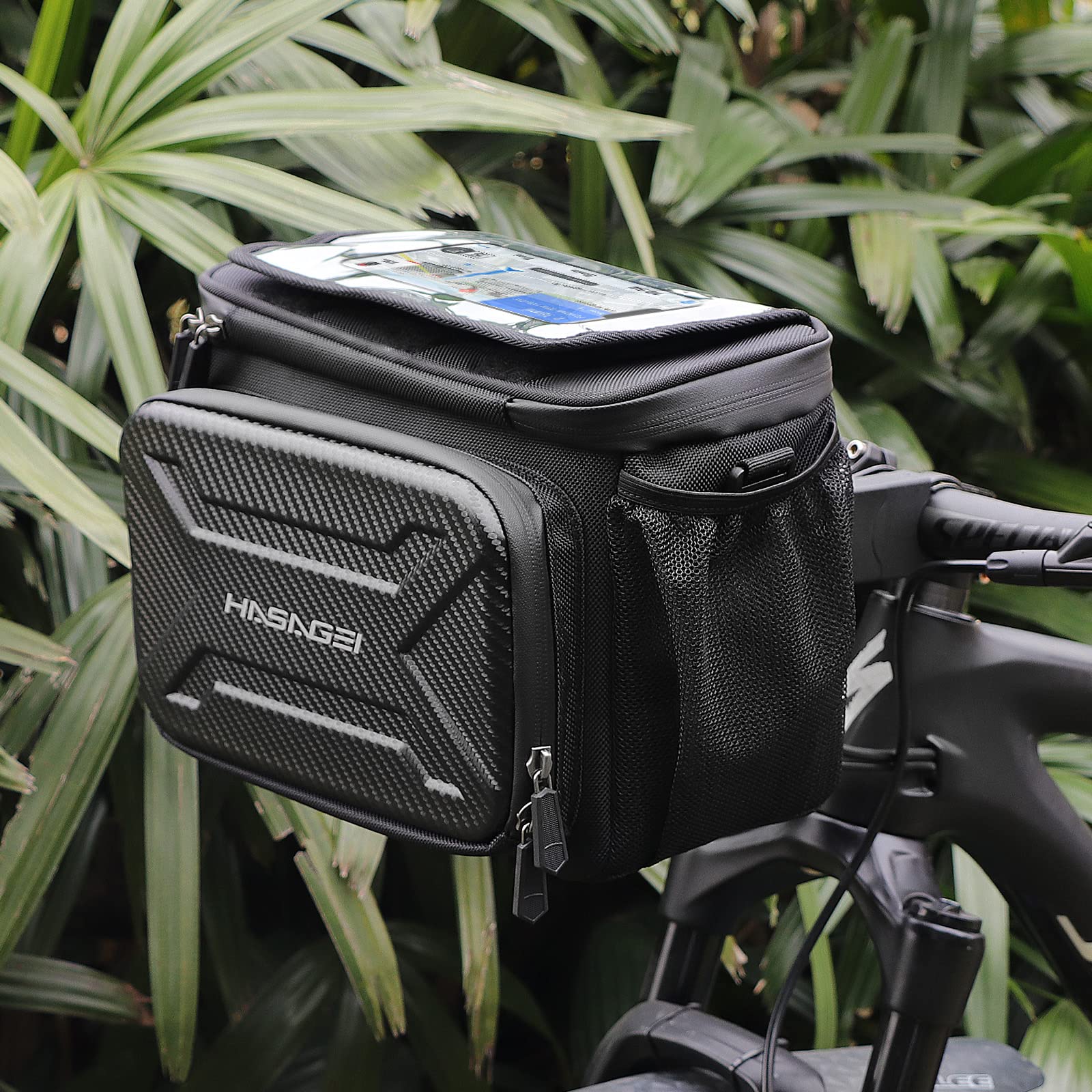 HASAGEI Borse Bici,Borsa Bici,Borsa Manubrio Bici,6 L,Impermeabile,Borse per Bici,Borsa da Manubrio Bici,con Adattatore per Manubrio per Bicicletta