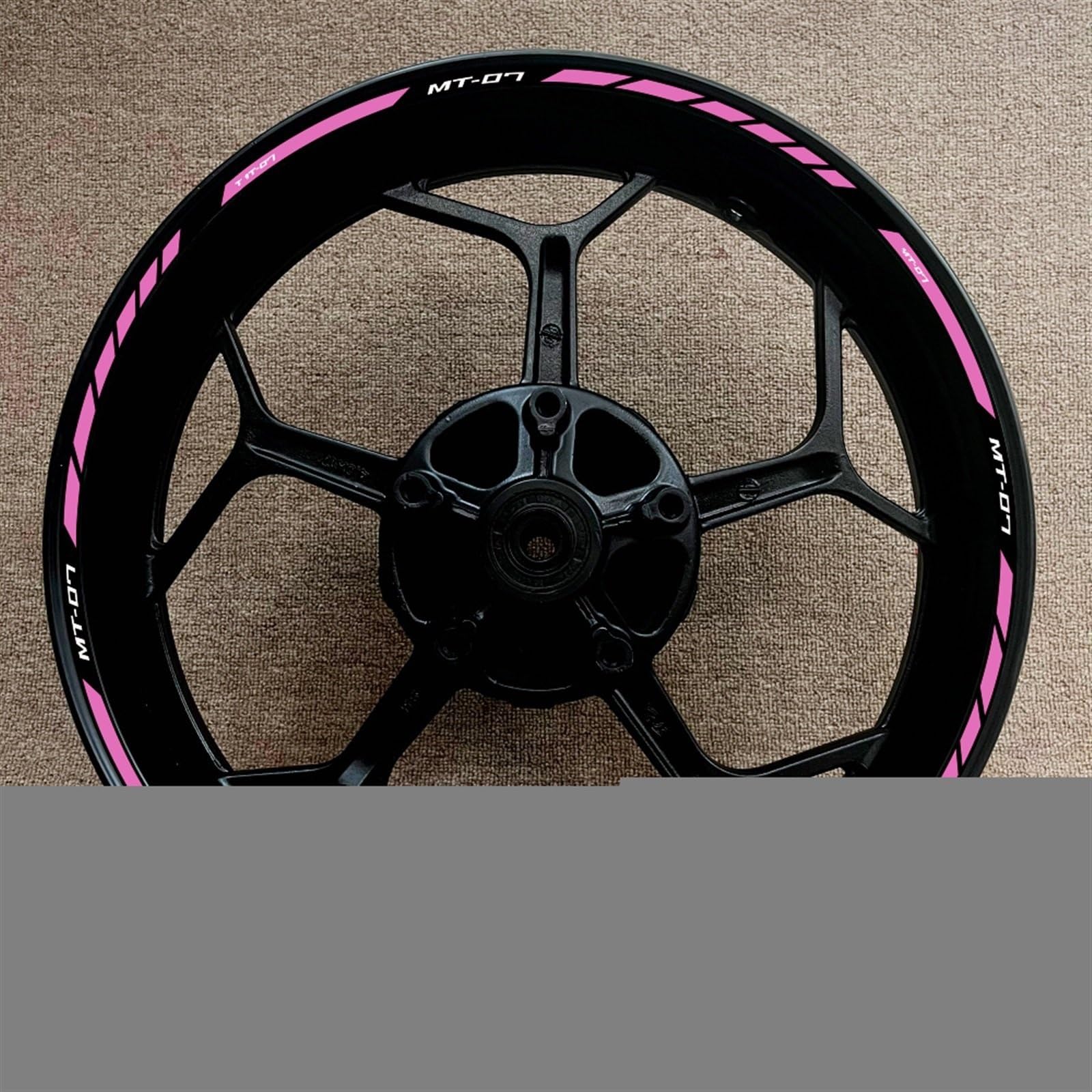 Complete Set for Yamaha MT-07 Motorcycle Hub Modification Decal Mt07 Rim Decoration Reflective Sticker Decorative(Color14)