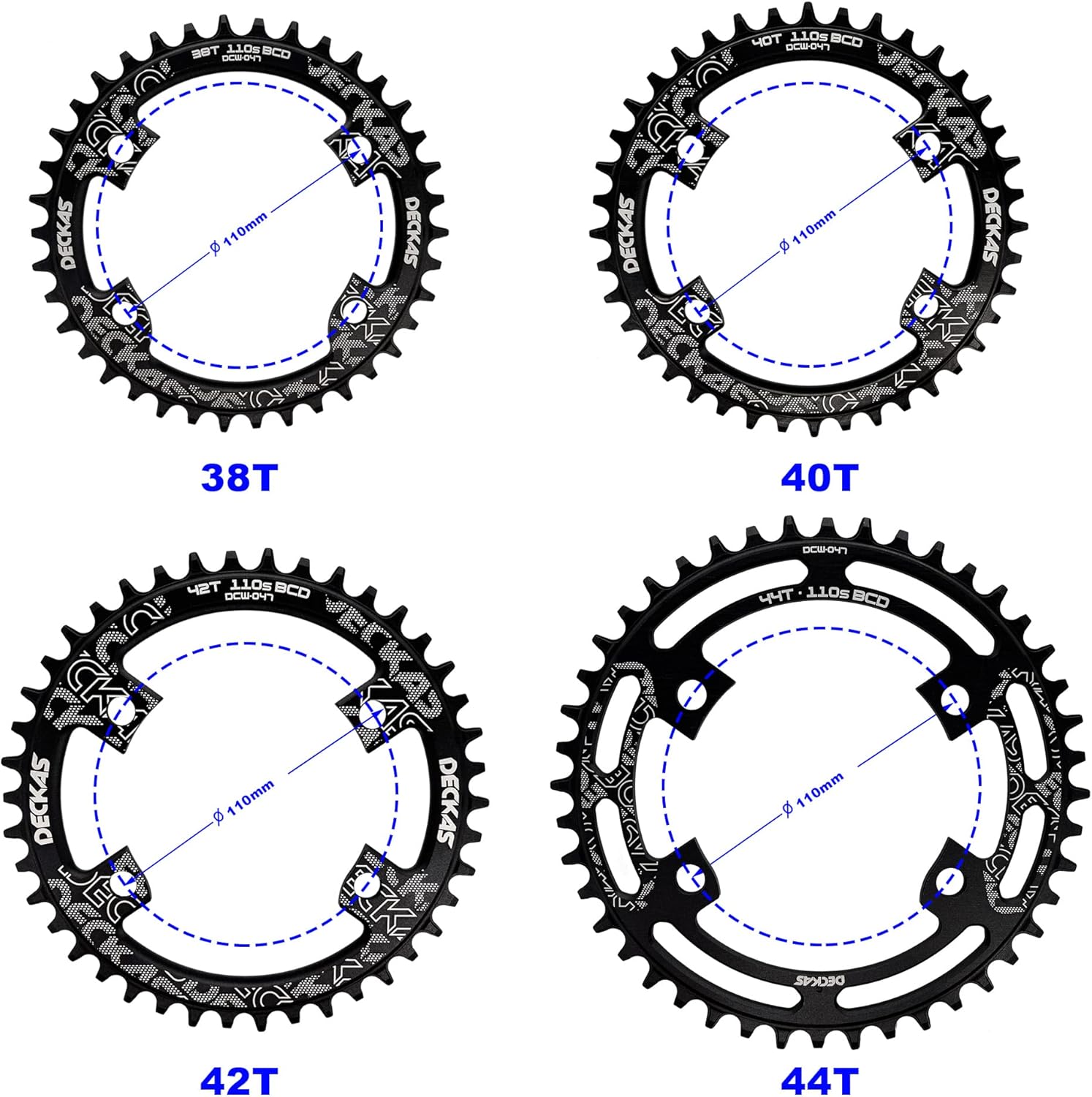 Round Chainring 110BCD 4-Bolt 36T 38T 40T 42T 44T 46T 48T 50T 52T Narrow Wide Chainring for 7/8/9/10/11/12 - Speed