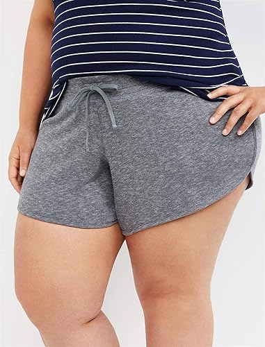 Miniatura 2 de Motherhood Maternity Pantalón corto de maternidad con cintura al bajo vientre, de felpa.