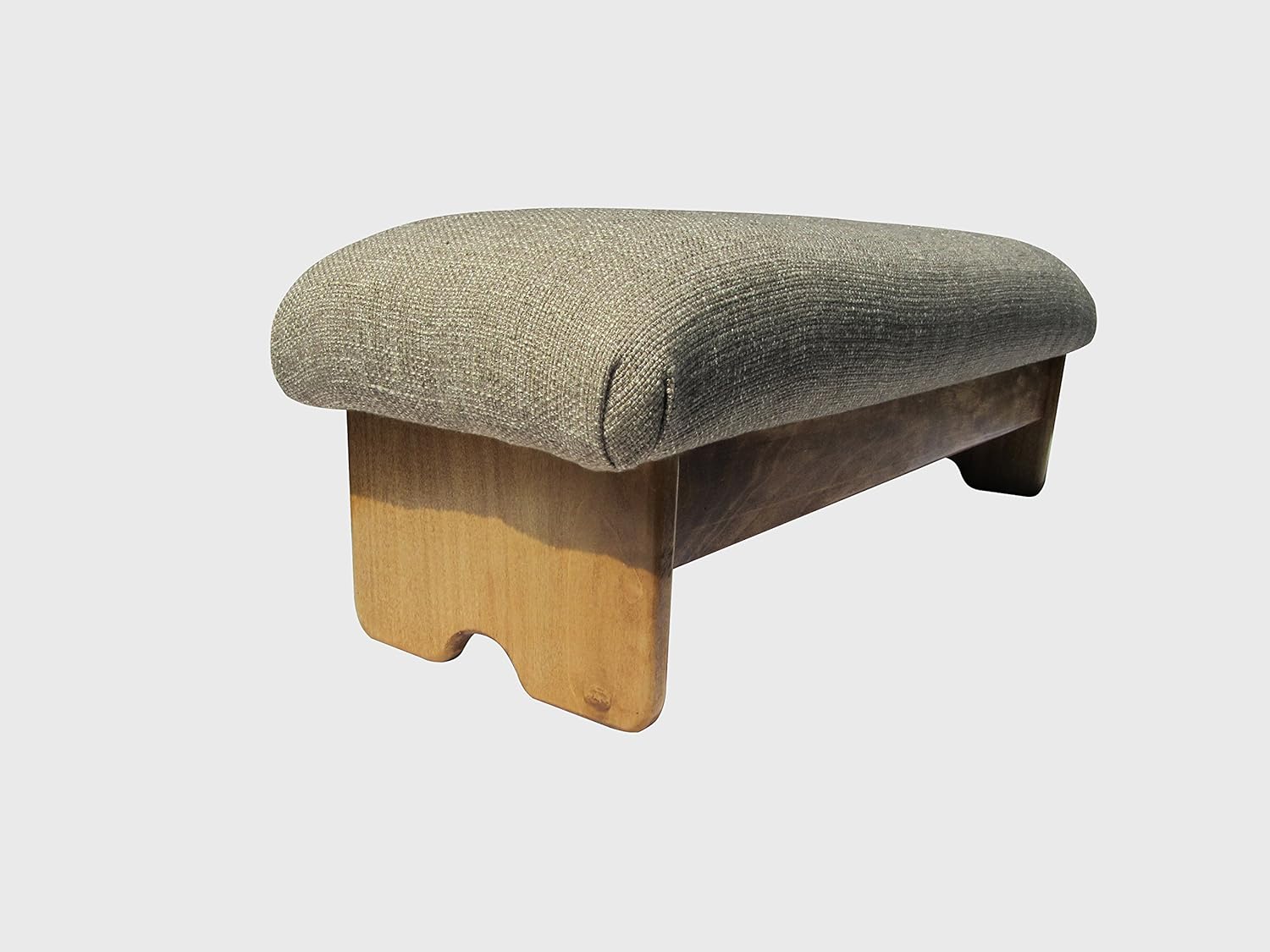 Bedside Padded Foot Stool, Walnut Stain 9" Tall (Made in The USA) (Cocoa Brown - 9" Walnut)