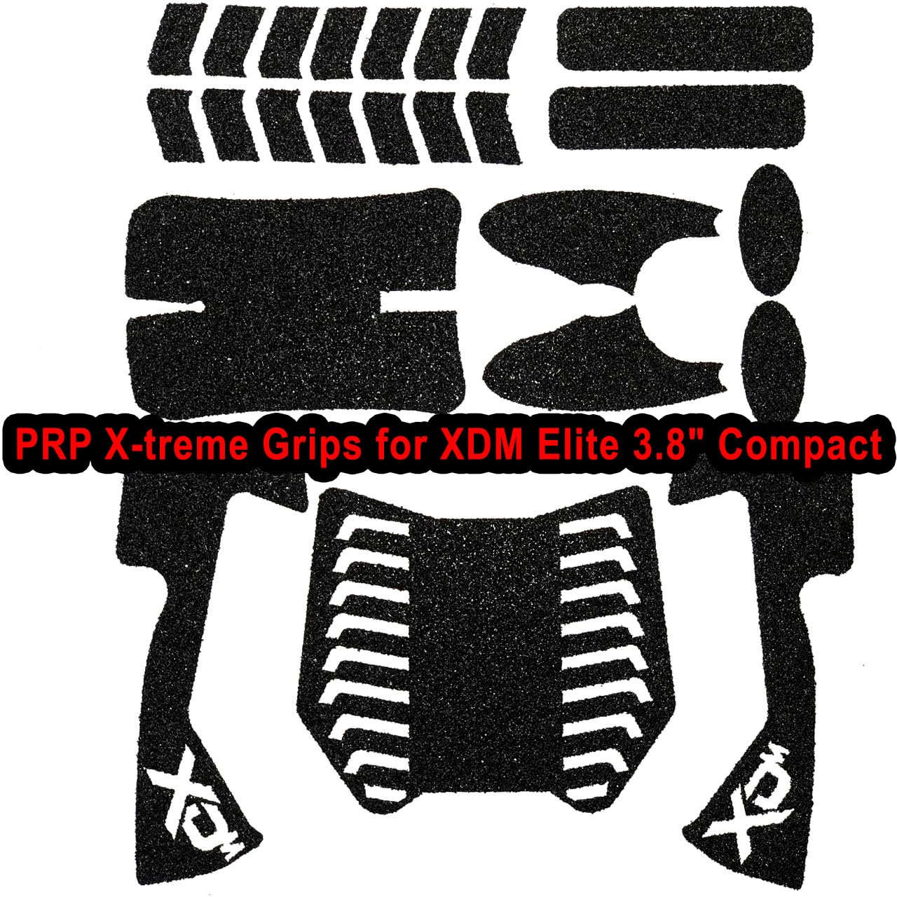 Powder River PRP X-treme Grips for XDM Elite 3.8"" Compact 10mm/.45 ACP - PRP-013-C-10-45-R-G Gray Rubber Texture