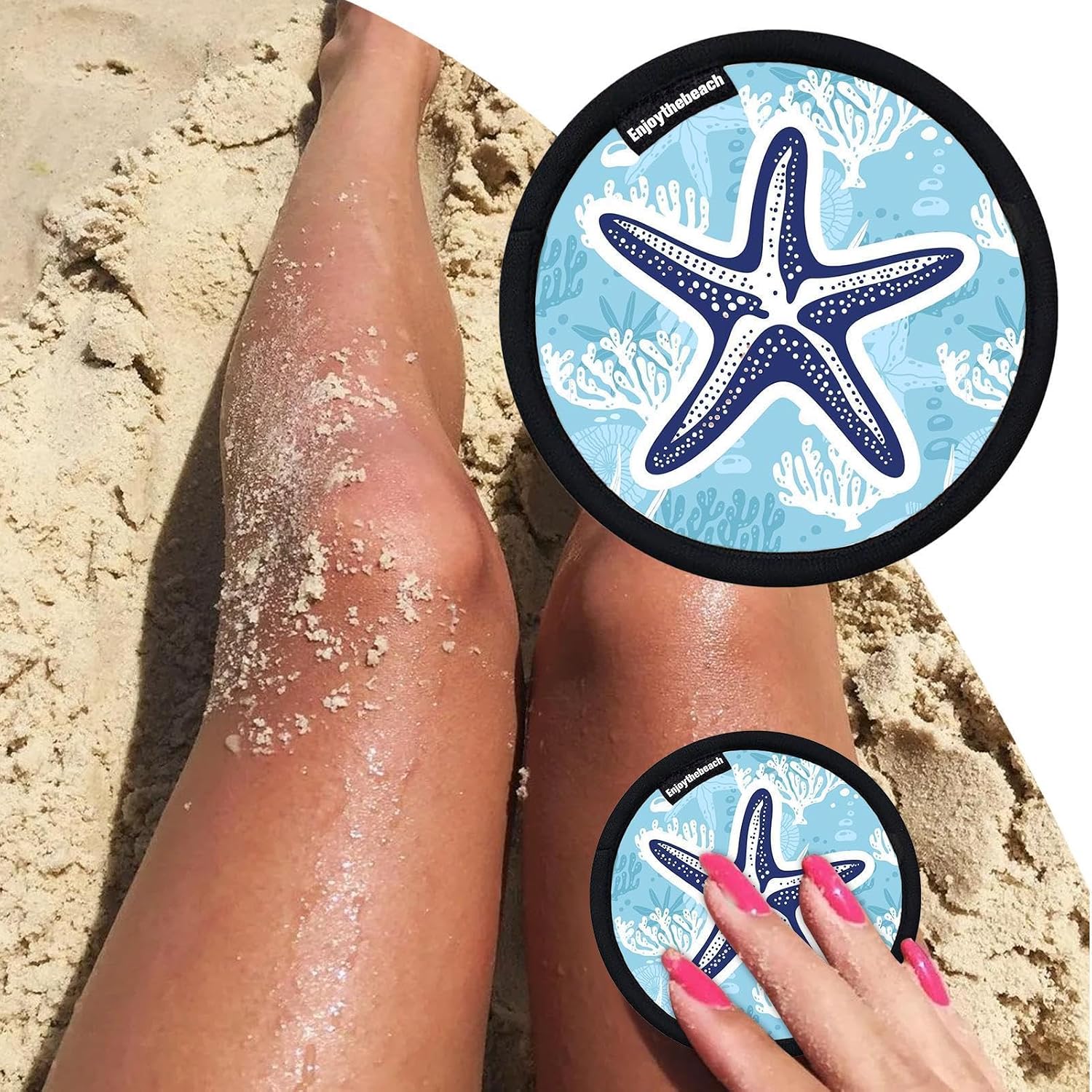 Beach Sand Remover, Portable Sand Eraser Mitt, Reusable Beach Sands Cleaner Tool, Soft Microfiber Cleaning Glove, Quick Dry Wipe Brush, 4.72 inches, for Travel Camping Pet Paw Cleaning