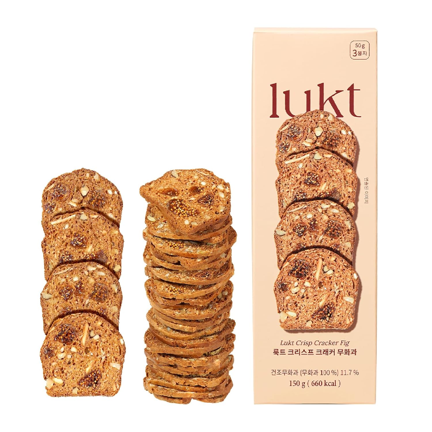 lukt Crisp Cracker - Healthy Gourmet Snack, Multi-grain & Seed Crunch, 5.3 oz, 3 packs