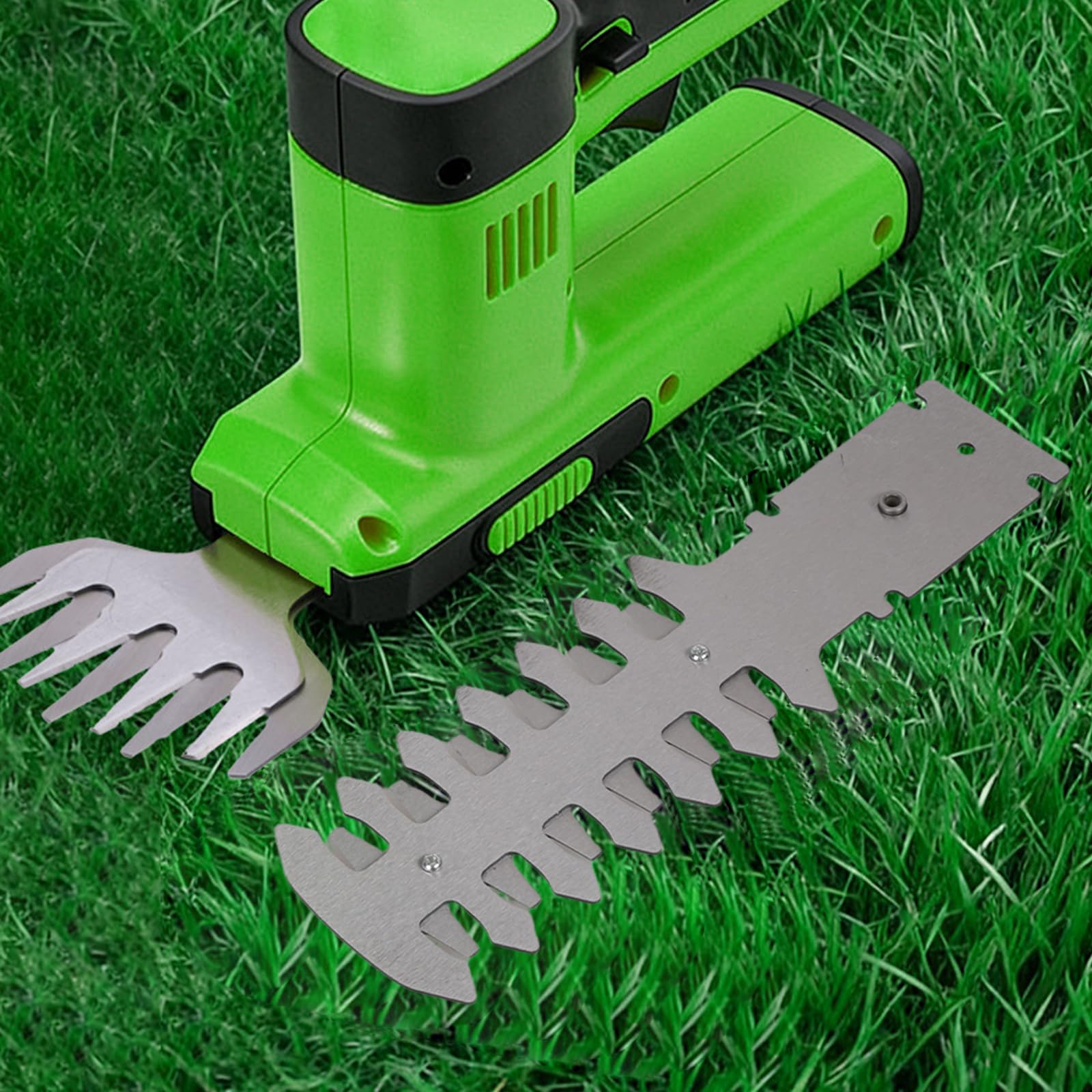 Cortadora de césped inalámbrica y cortasetos con suministro de energía integrado para un fácil cuidado de las plantas y forma de arbustos
