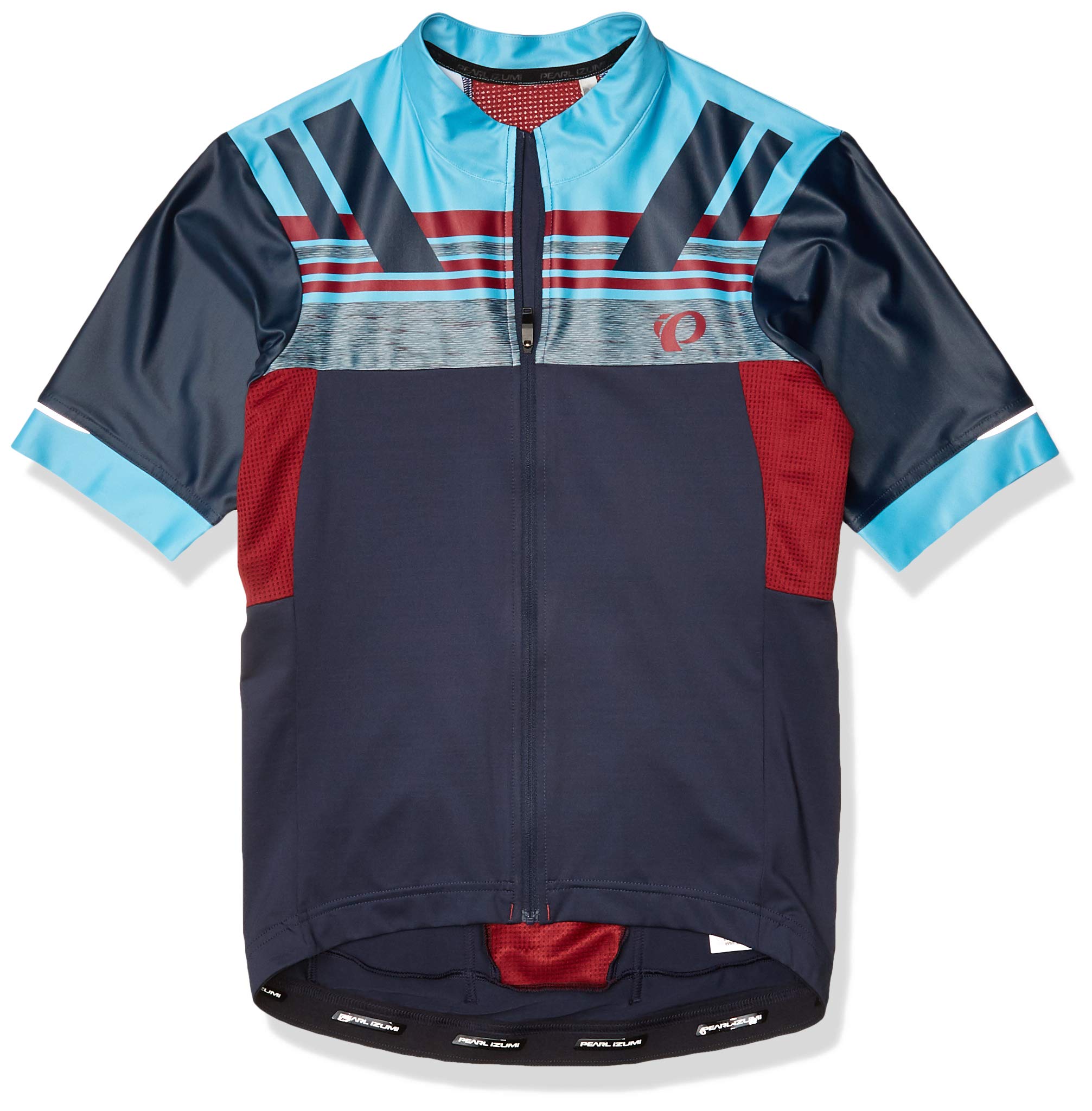 PEARL IZUMI Men's Ride Pro Escape Jersey, Eclipse Blue/Tibetan Red, Small