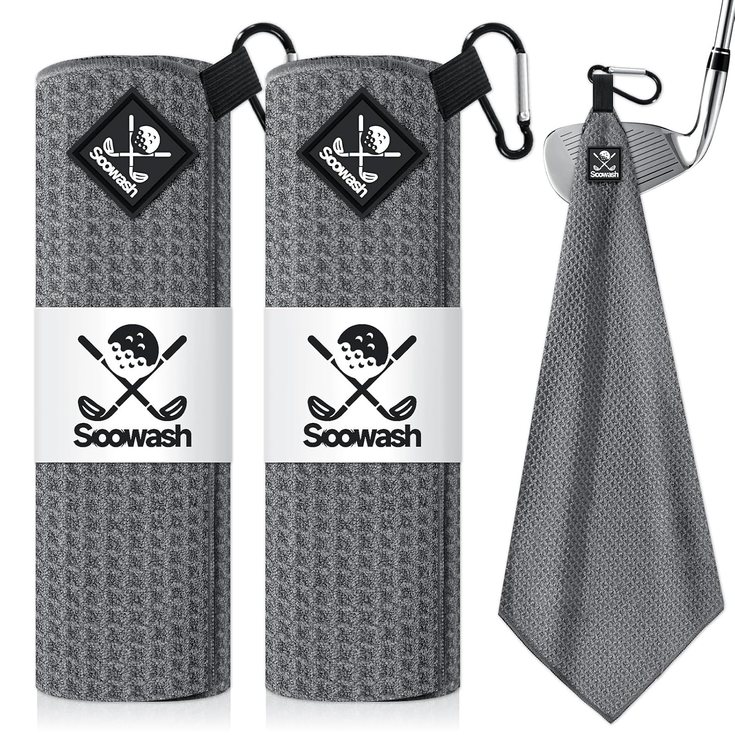 SOOWASH Magnetic Golf Towel 2-Pack