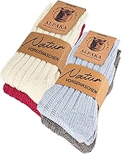 YESWEL 4 Paar Alpaka Socken Herren Damen, Atmungsative Thermosocken Extra Warm, Dicke Wollsocken Wintersocken