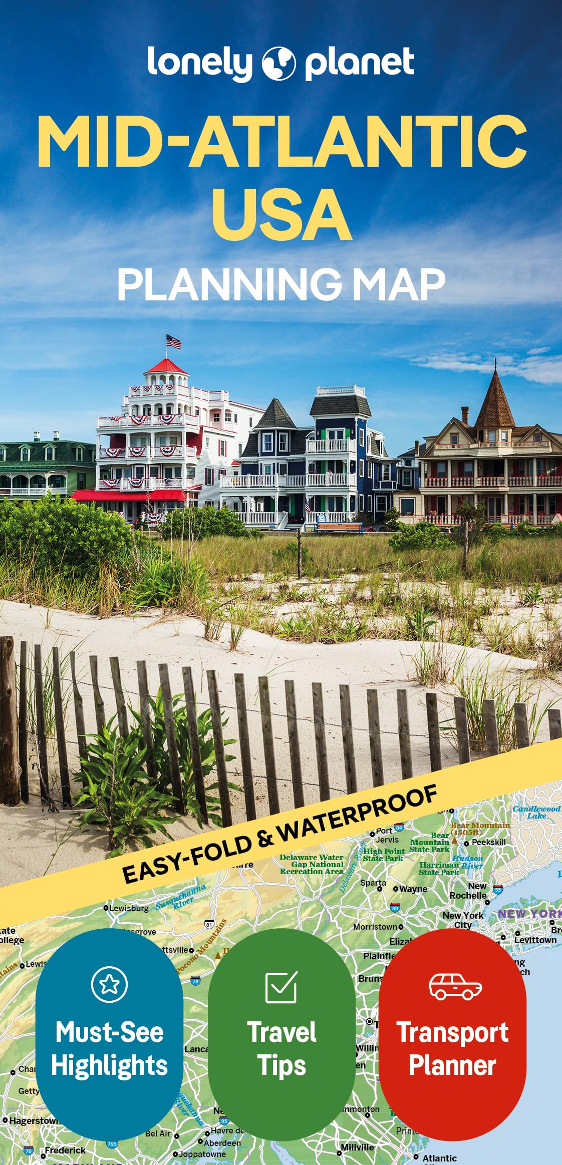 Lonely Planet Mid-Atlantic USA Planning Map