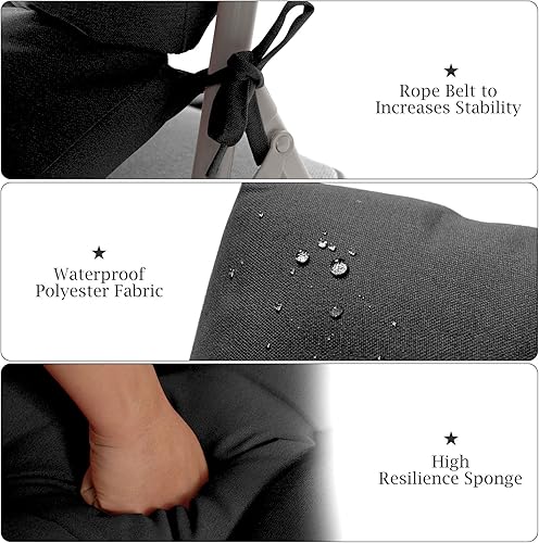 Miniatura 6 de Graffy Cojines para silla, 45 "x 22" x 4.5", negro