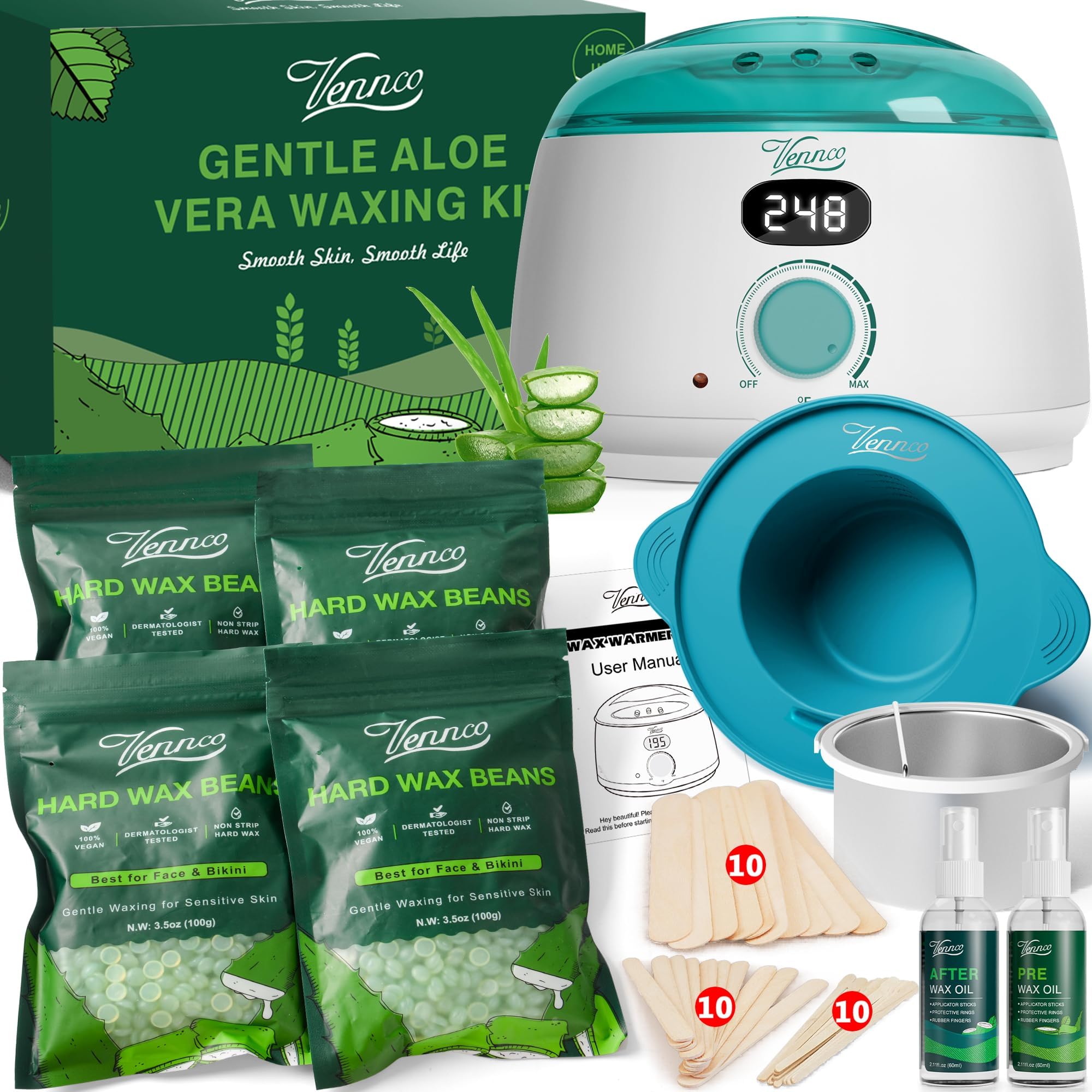 Amazon.com : VENNCO Waxing Kit for Women Men - Premium Digital Wax