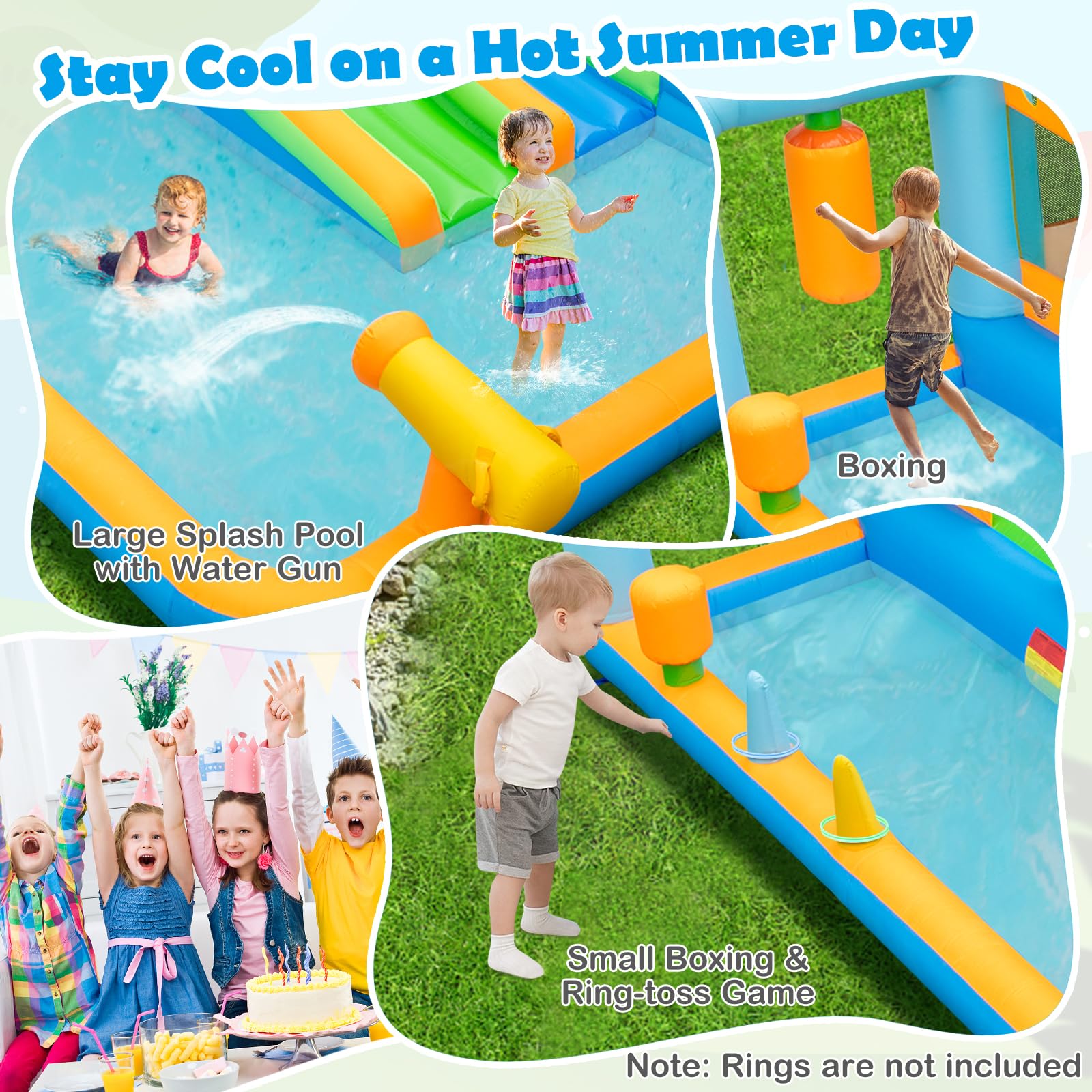 Commercial Inflatable Water Slide for Big Kids: Rainbow Style