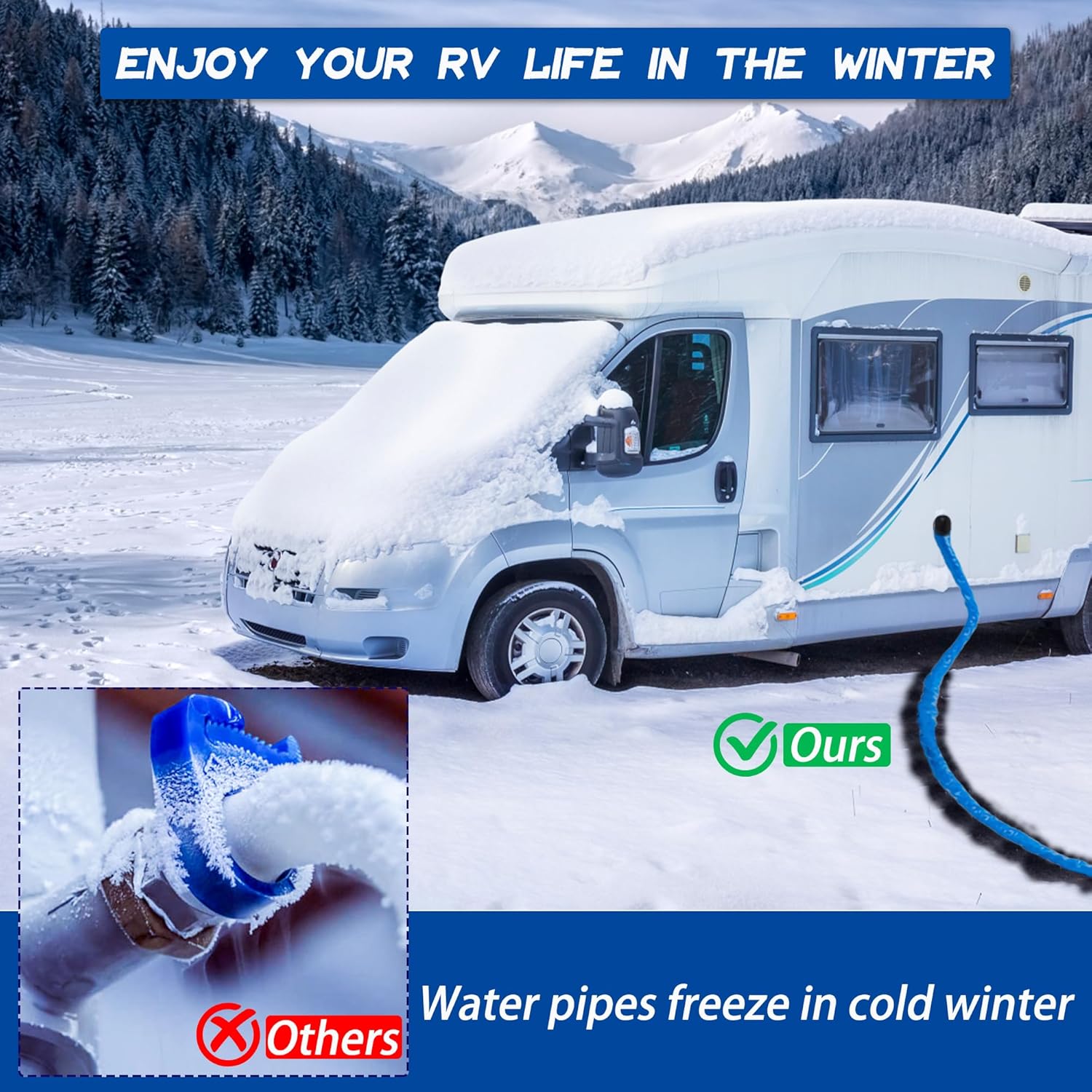 25 FT Heated Water Hose For RV, Antifreeze Heated Drinking Water Hoses to -45°F, Lead-free,BPA-Free, Rv Accessories for Campers, Garden, Livestock, Agriculture