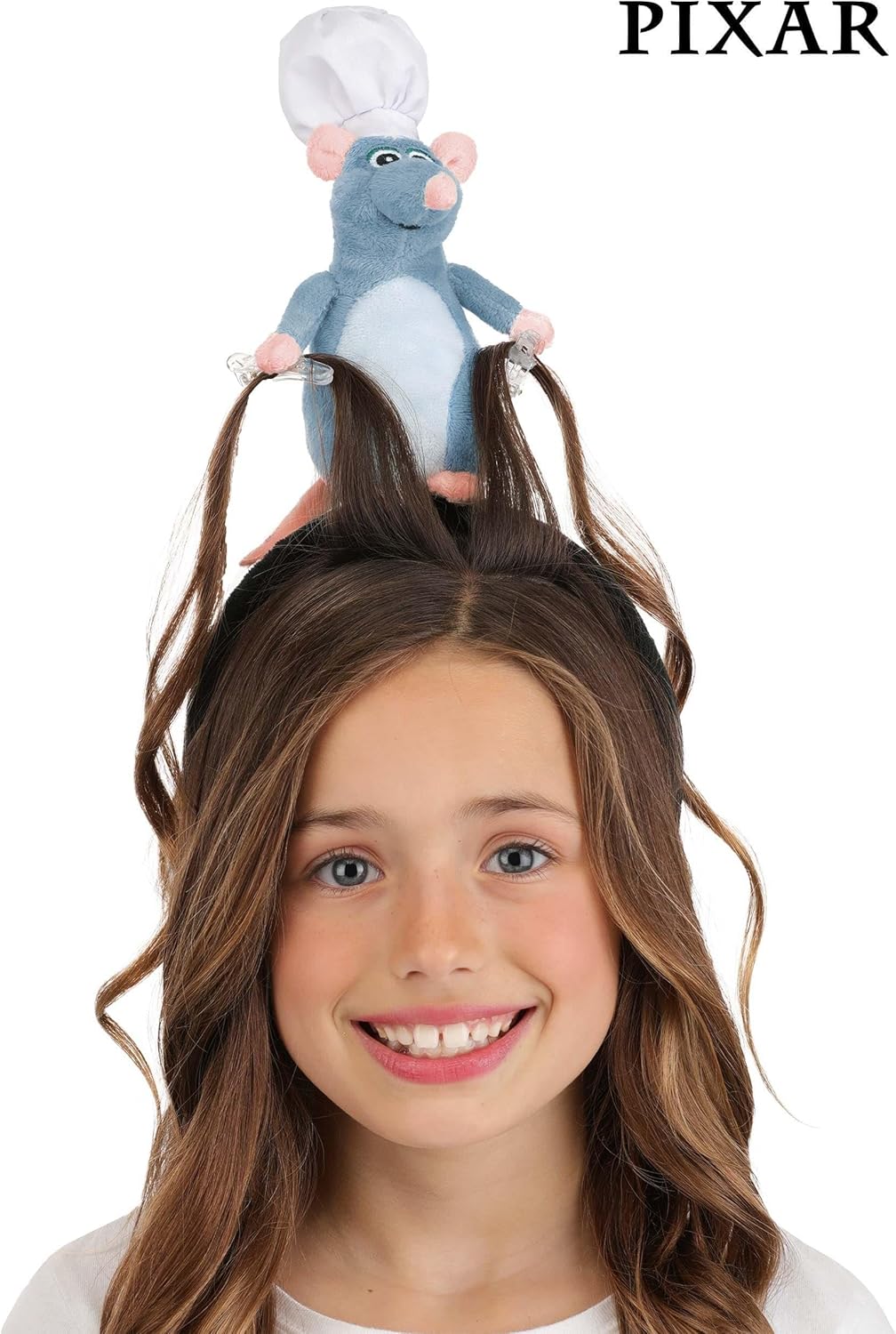 Disney Pixar Ratatouille Remy Costume Headband | Mouse with Chef Hat and Hair Clips for Halloween Dress Up - Image 2