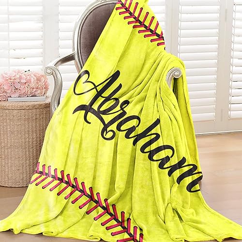 Miniatura 4 de Manta personalizada de sóftbol para niños con Naumber y nombre, mantas deportivas personalizadas, regalo para bebés de 0 a 3 meses, esencial y
