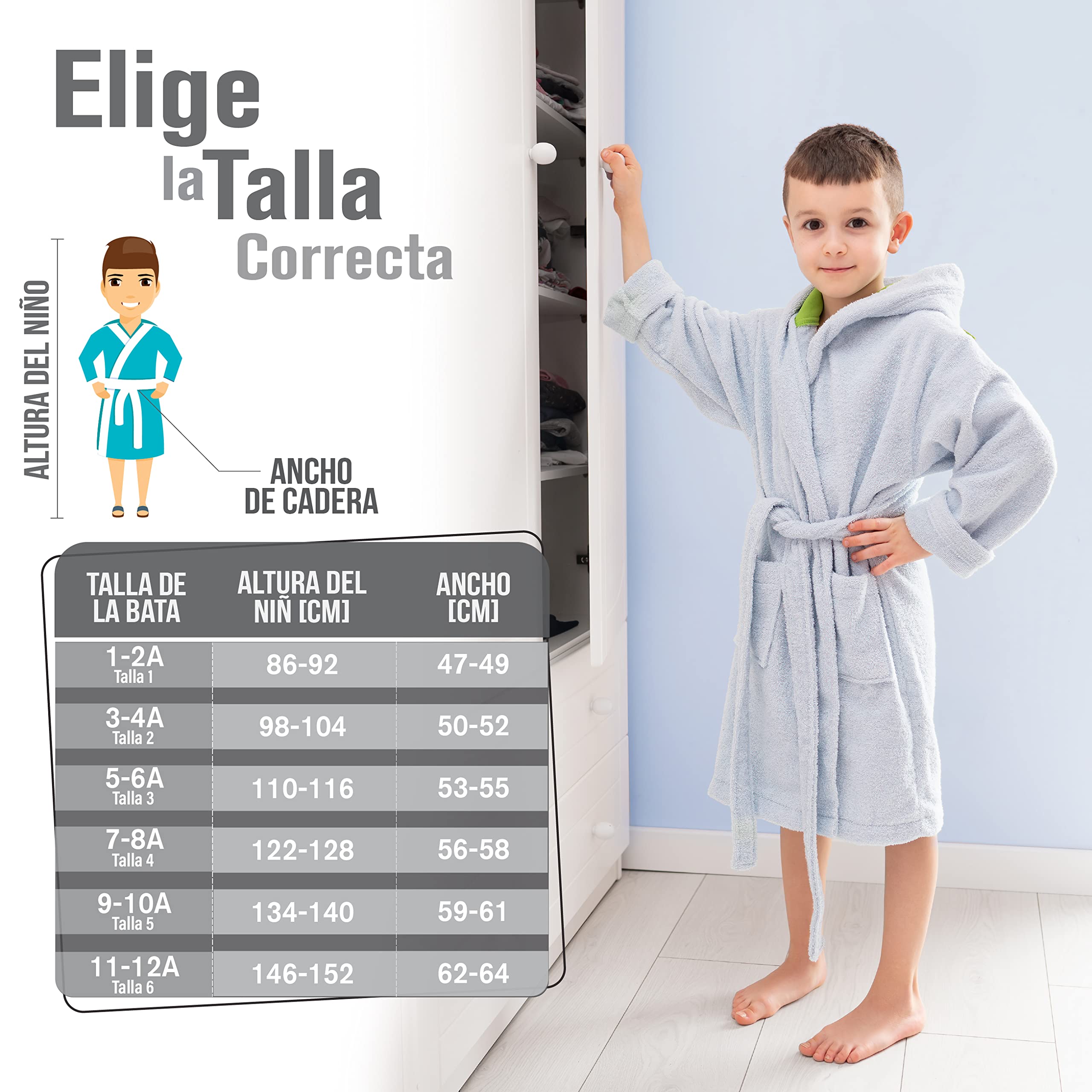 Twinzen Albornoz de Baño Dinosaurio Niño Niña 100% Algodón Oeko-Tex Talla 1-12 Años