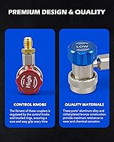 Vista 6 de Orion Motor Tech R134a Quick Coupler Adapter, Adjustable R134a Adapters and AC Hose Fittings, HP and LP Connectors for R134a Car AC System
