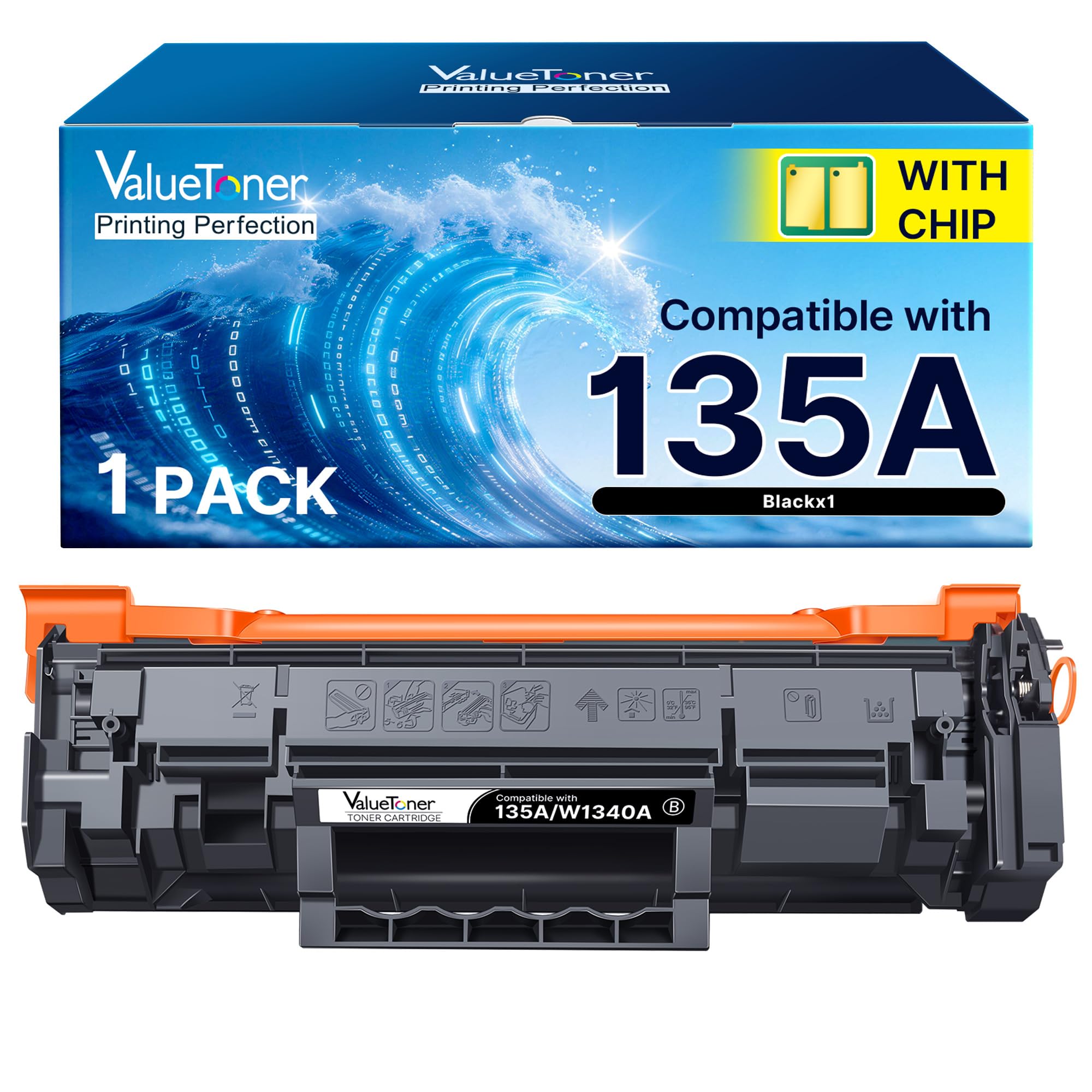 Valuetoner 135A W1350A Schwarz Toner Ersatz für HP 135A W1350A Toner für HP LaserJet M209dw MFP M234 M234dw M234sdw M234sdn (Schwarz,Mit Chip)
