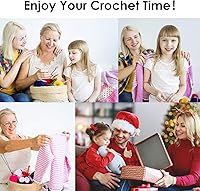 Vista 7 de Juego de ganchos de ganchillo, agujas de tejer con mango de aluminio para manos artríticas, agujas de ganchillo para manualidades de hilo, bonito