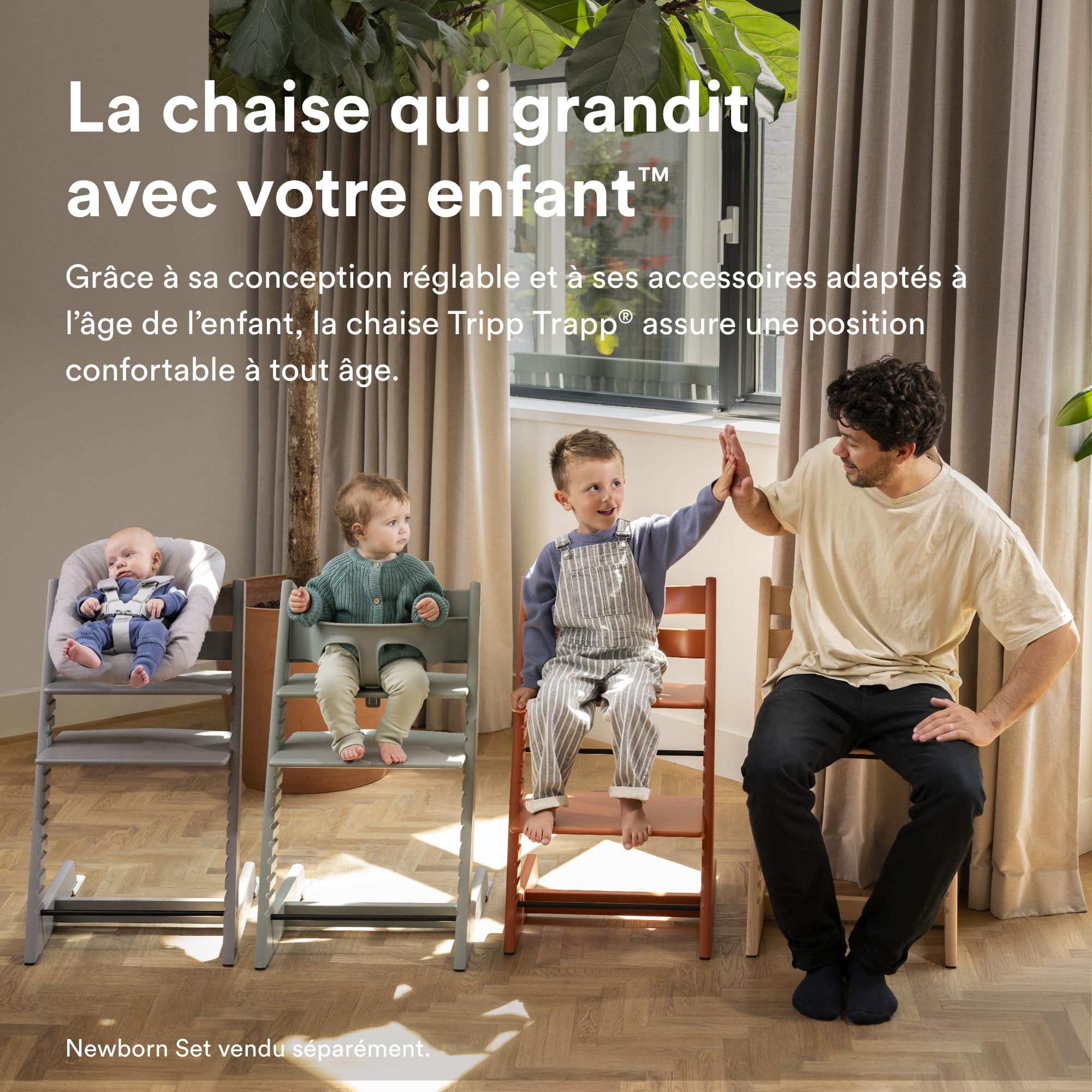Pack Chaise haute Tripp Trapp avec son Baby Set et sa tablette Naturel - Stokke