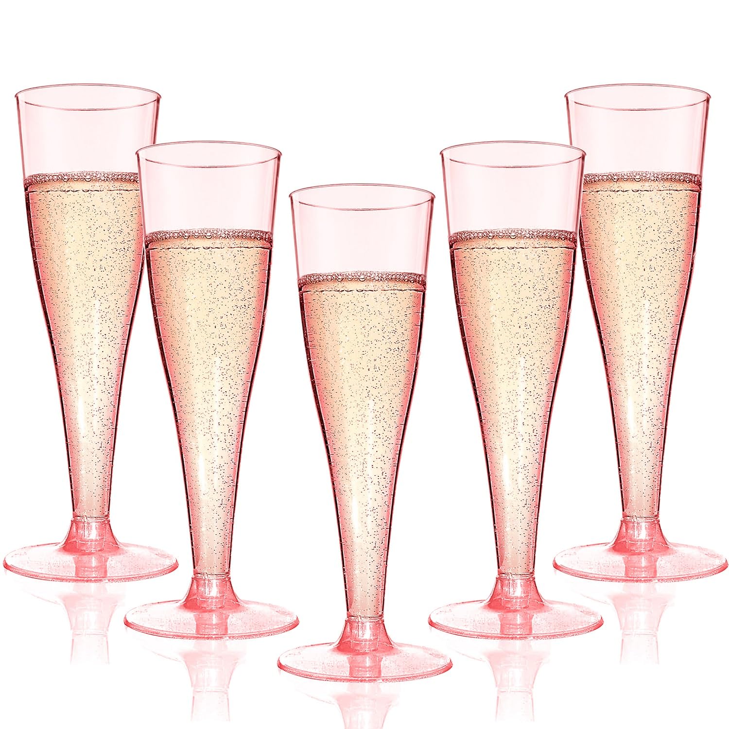 20 Pack Champagne Flutes Plastic Wine Glasses Disposable, 4.5 Oz Gold Rim Mimosa Glasses for 2026 Engagement Wedding Birthday Bar Soccer Football Party Supplies, Bulk Toasting Cocktail Cups — Amazon image 16