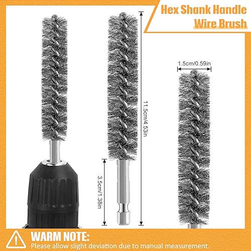 Miniatura 2 de Geiserailie Cepillo de taladro con cerdas de alambre para taladro eléctrico, cepillo de limpieza con mango hexagonal para taladro eléctrico (20