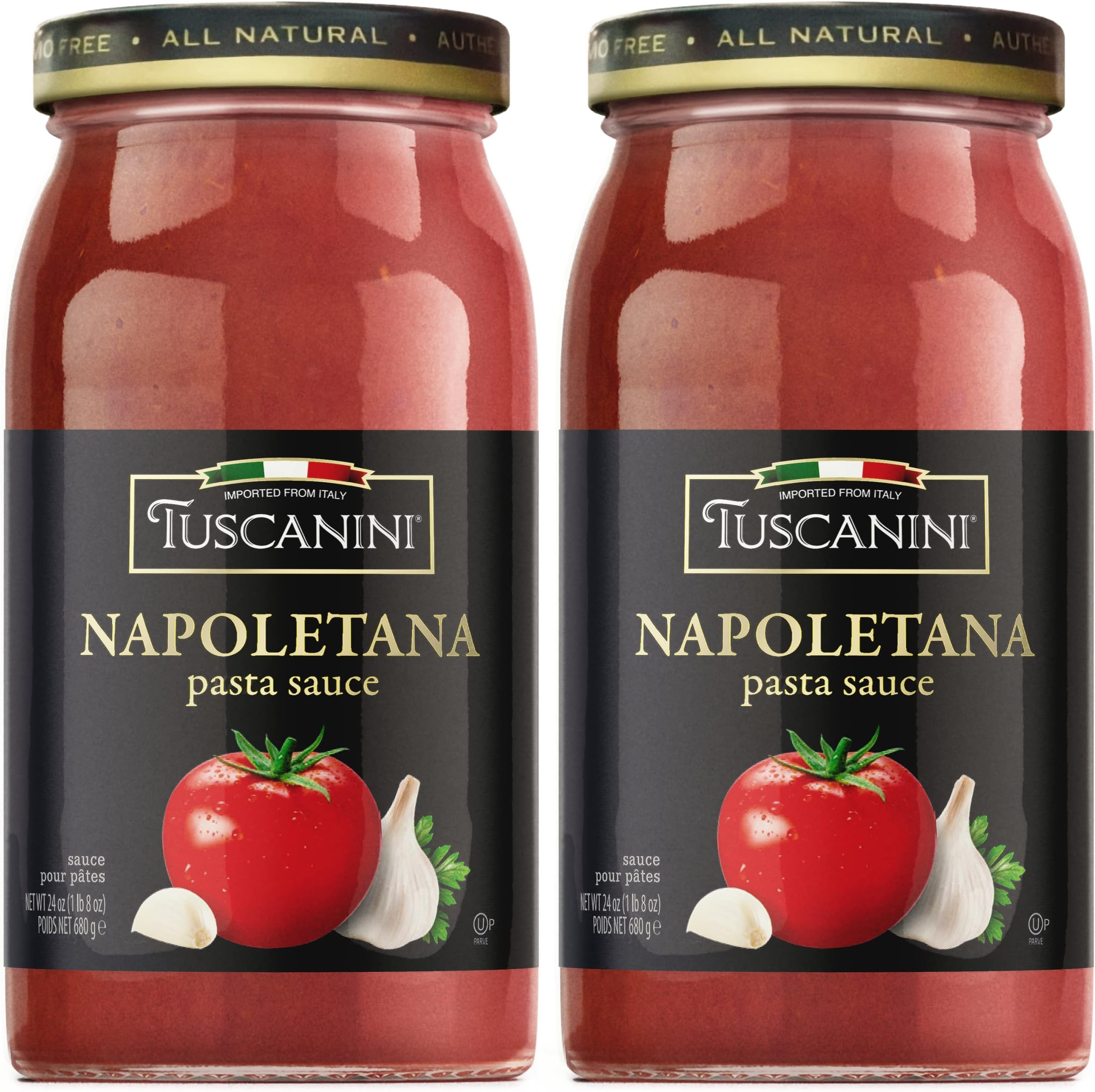 Tuscanini Napoletana Pasta Sauce 24.3oz (2 Pack) | Imported from Italy for that Authentic Italian Dinner Taste