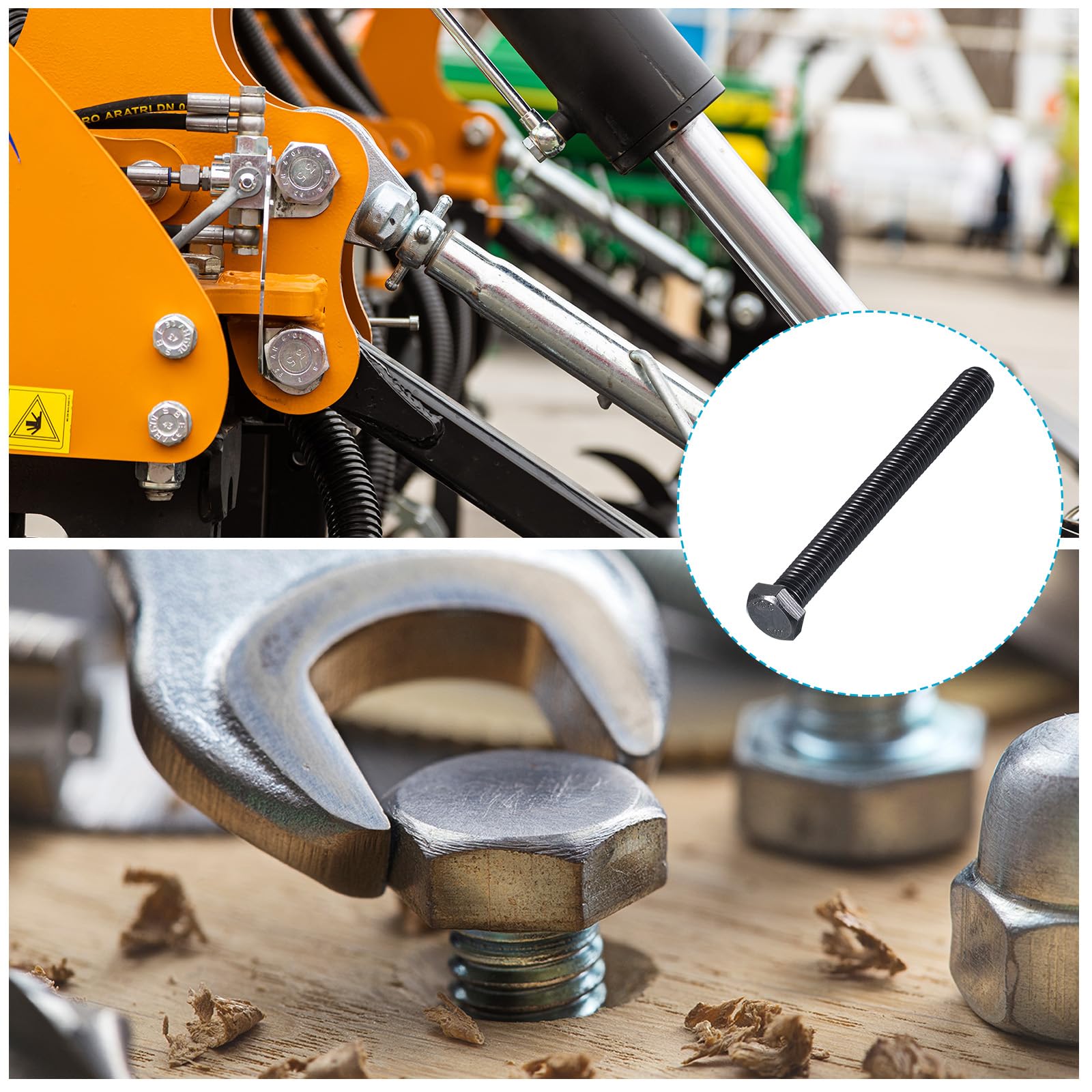 METALLIXITY Hex Head Bolts (3/8-16 x 4") 5Pcs, 304 Stainless Steel 18-8, Fully Threaded, External Hex Drive - Image 4