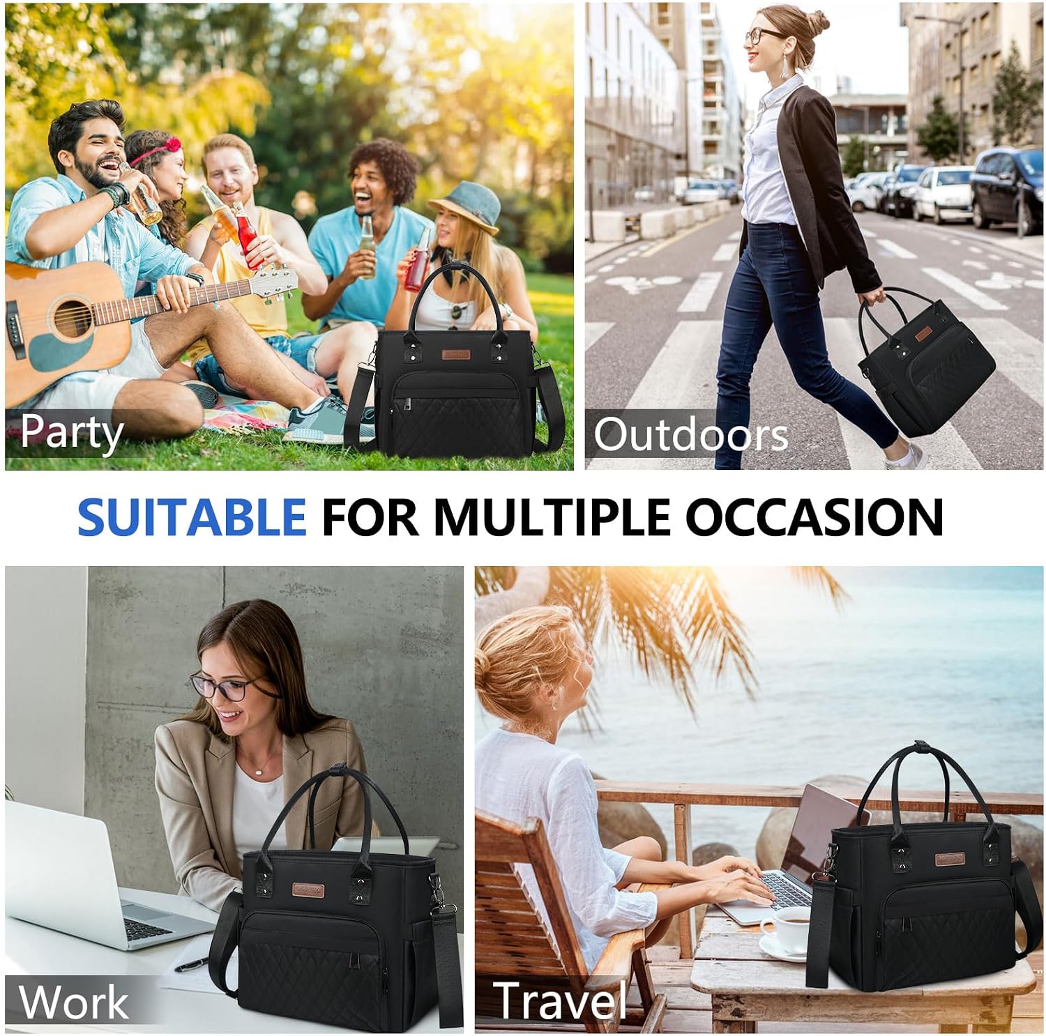  Insulated Lunch Bag Men & Women, Large Tote Lunch Box for Work, 18L thumbnail