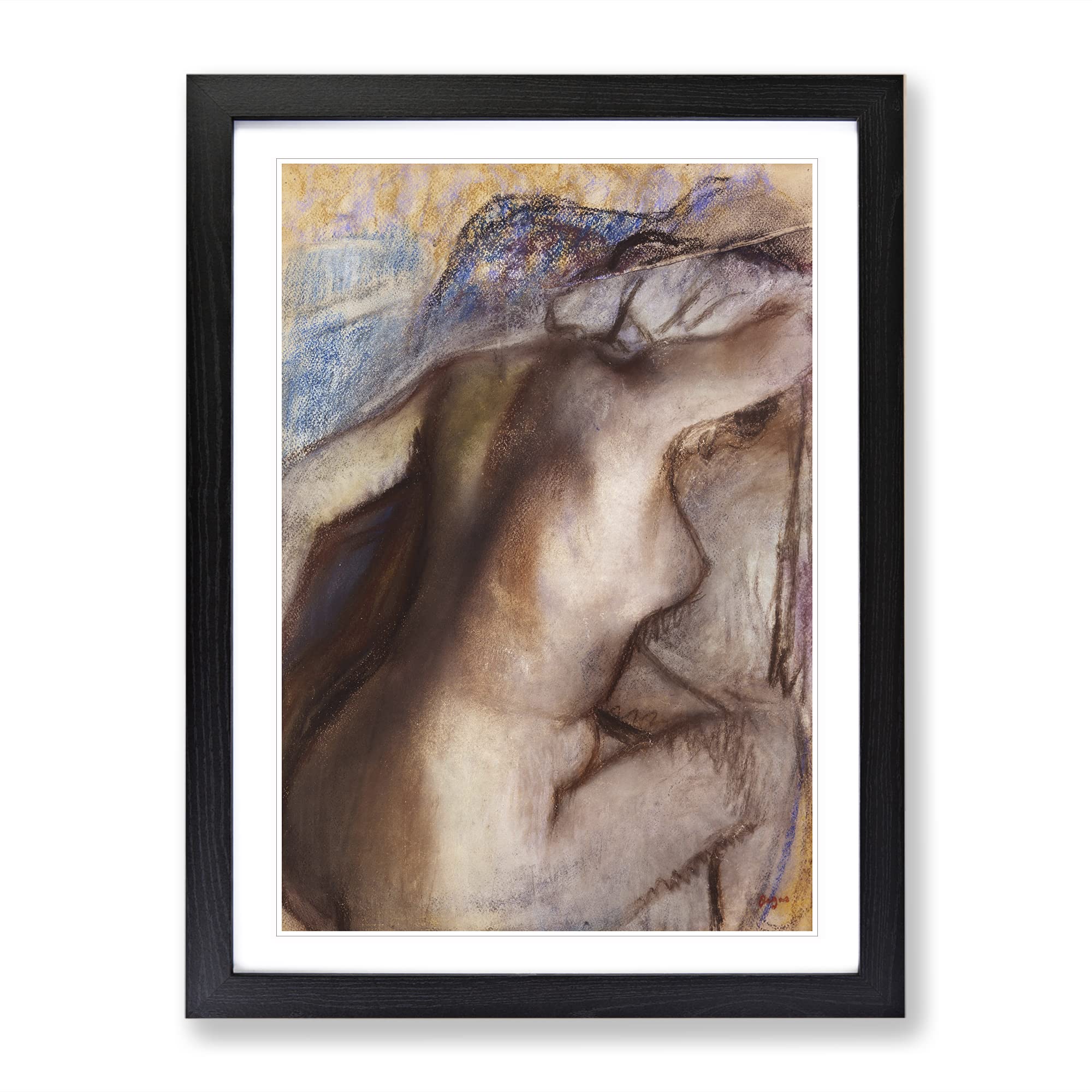 After The Bath By Edgar Degas Classic Painting Framed Wall Art Print