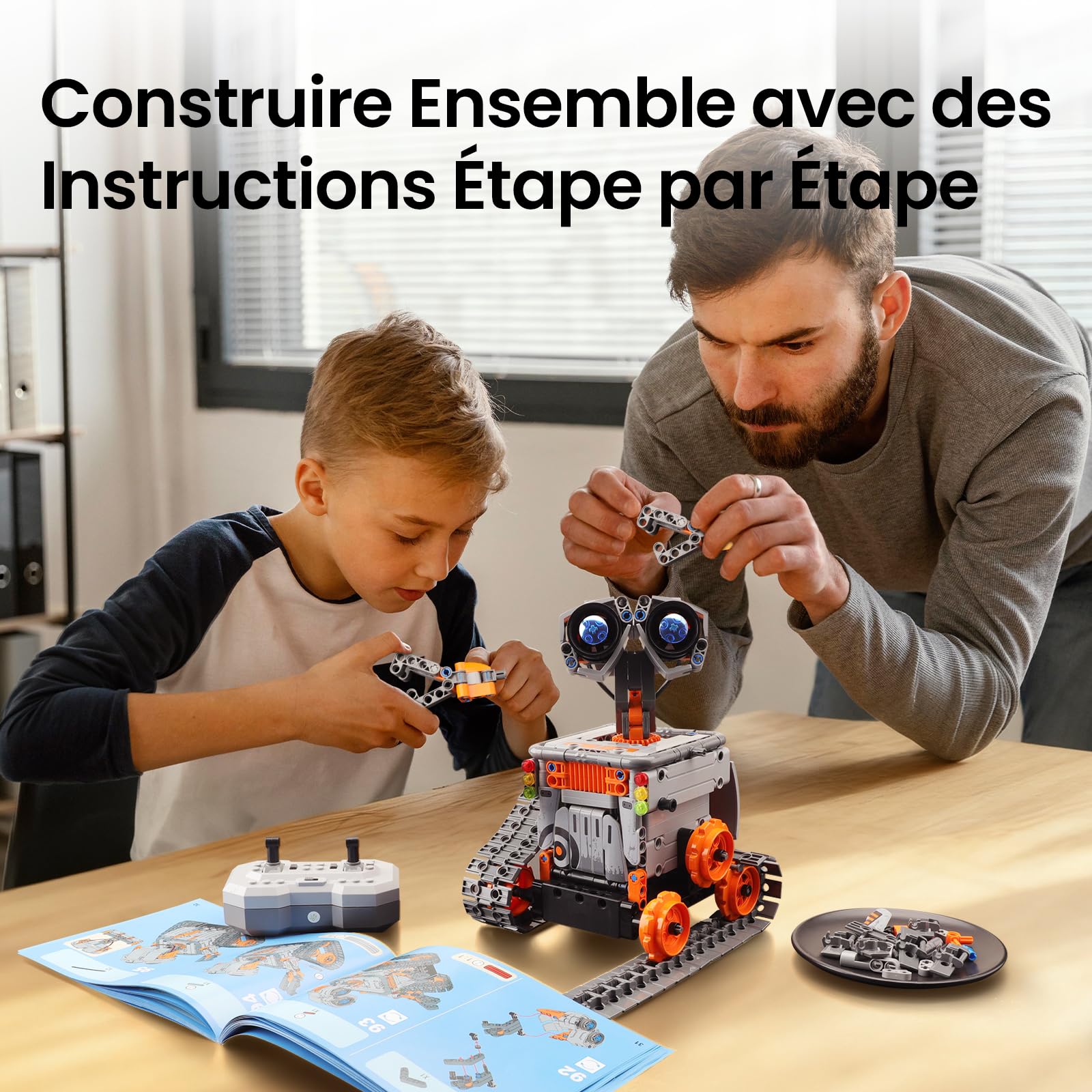 VEPOWER - Kit robot programable STEM 5 en 1 con aplicación y mando a distancia | Robotic Set Construcción, Ideas de Regalos de Navidad de Cumpleaños Creativo para Niños de 8-12+ Años, 488 Piezas