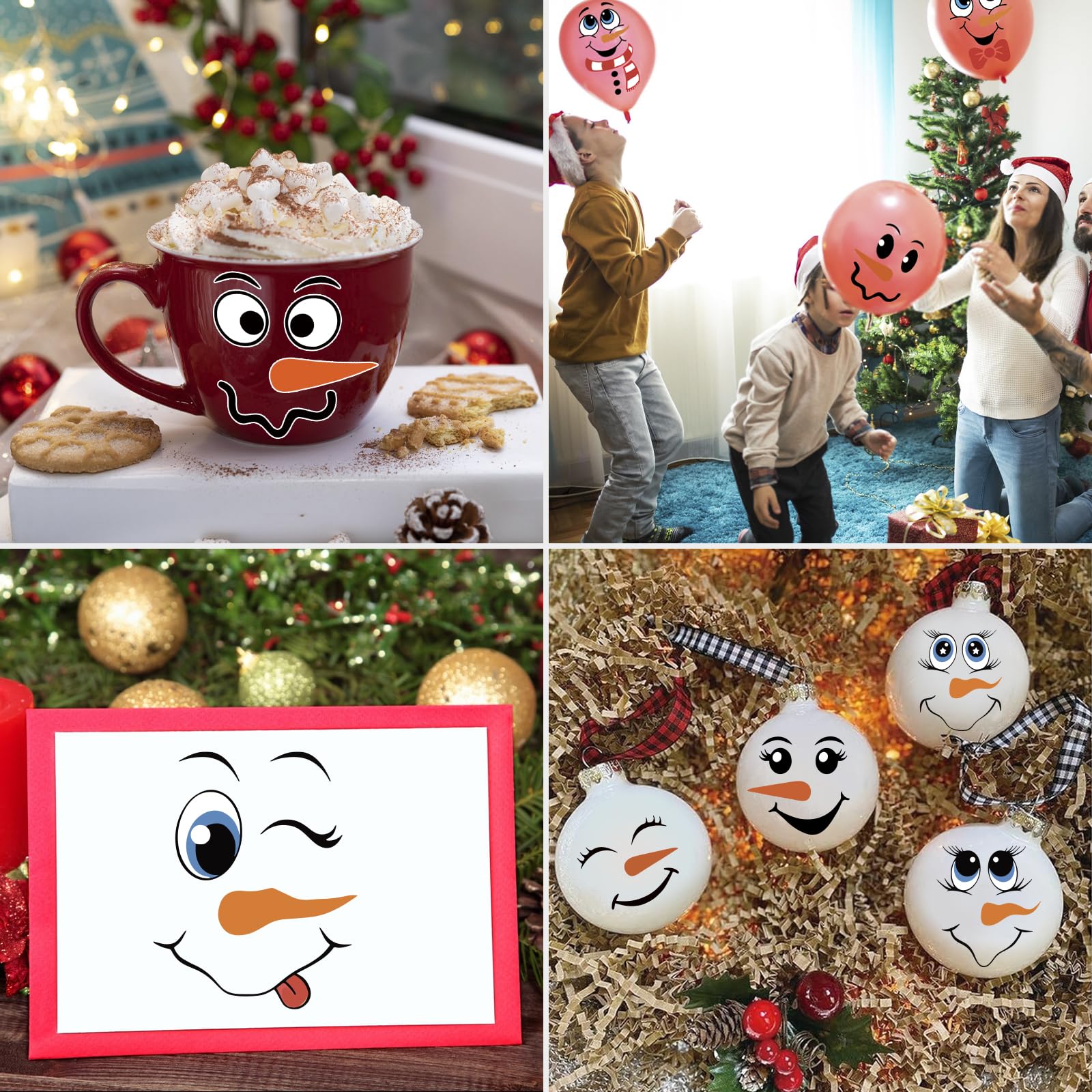 Autocollants Bonhomme De Neige Noël - 64 Stickers PVC Pour Fenêtre, Mur, Déco Hiver, Bricolage