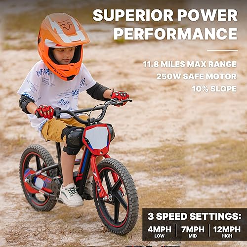 Miniatura 5 de Motocicleta eléctrica ligera para niños, motocicleta eléctrica de 170340 W de hasta 1012 MPH, batería desmontable de 24 V, bicicleta de equilibrio