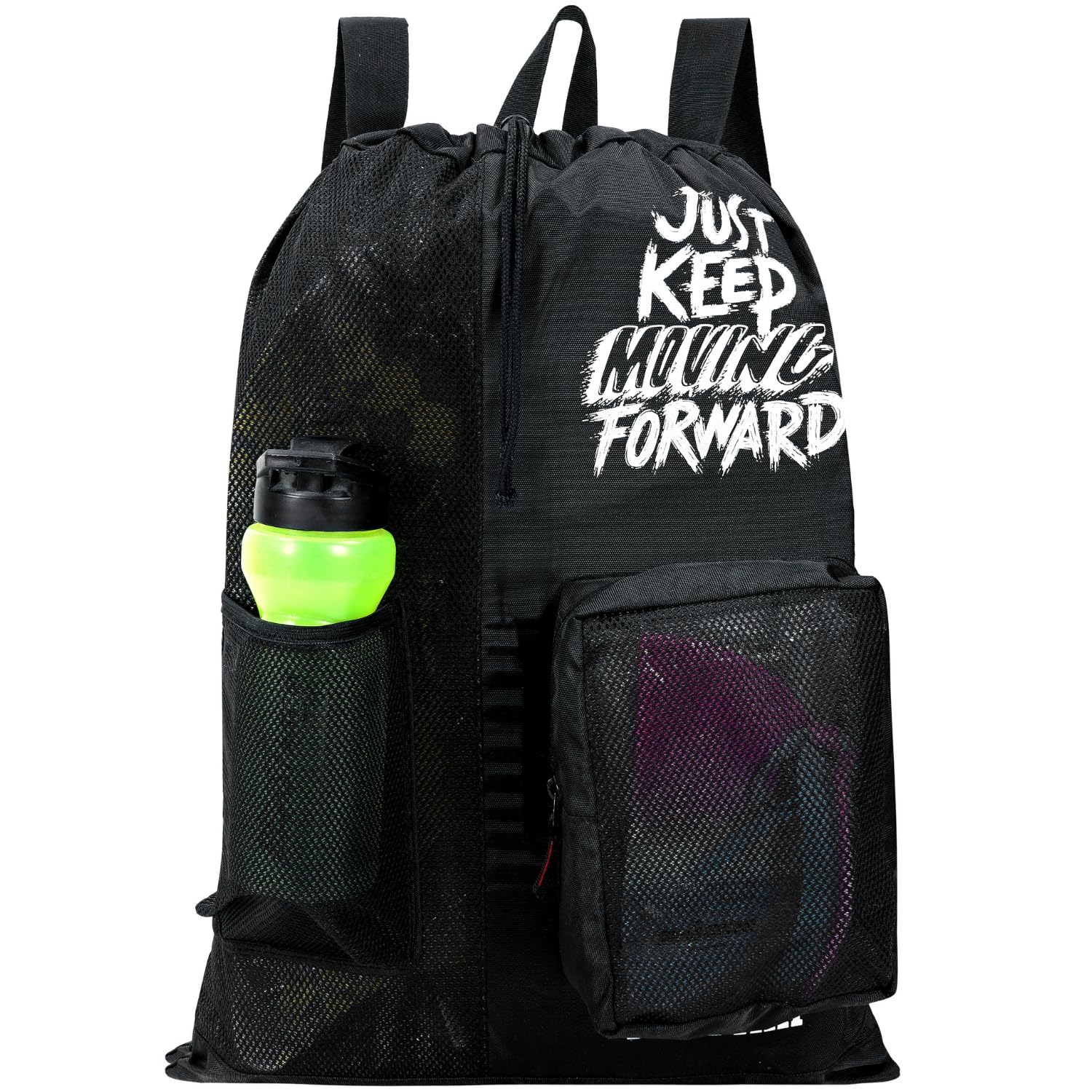 PANFIKH Swimming Equipment Kit Bag for Adults and Kids Drawstring Backpack with Wet Pocket Beach Backpack for Swimming, Gym, and Workout Gear Unisex-Adult Deluxe Ventilator Mesh Equipment Bag-picture-13